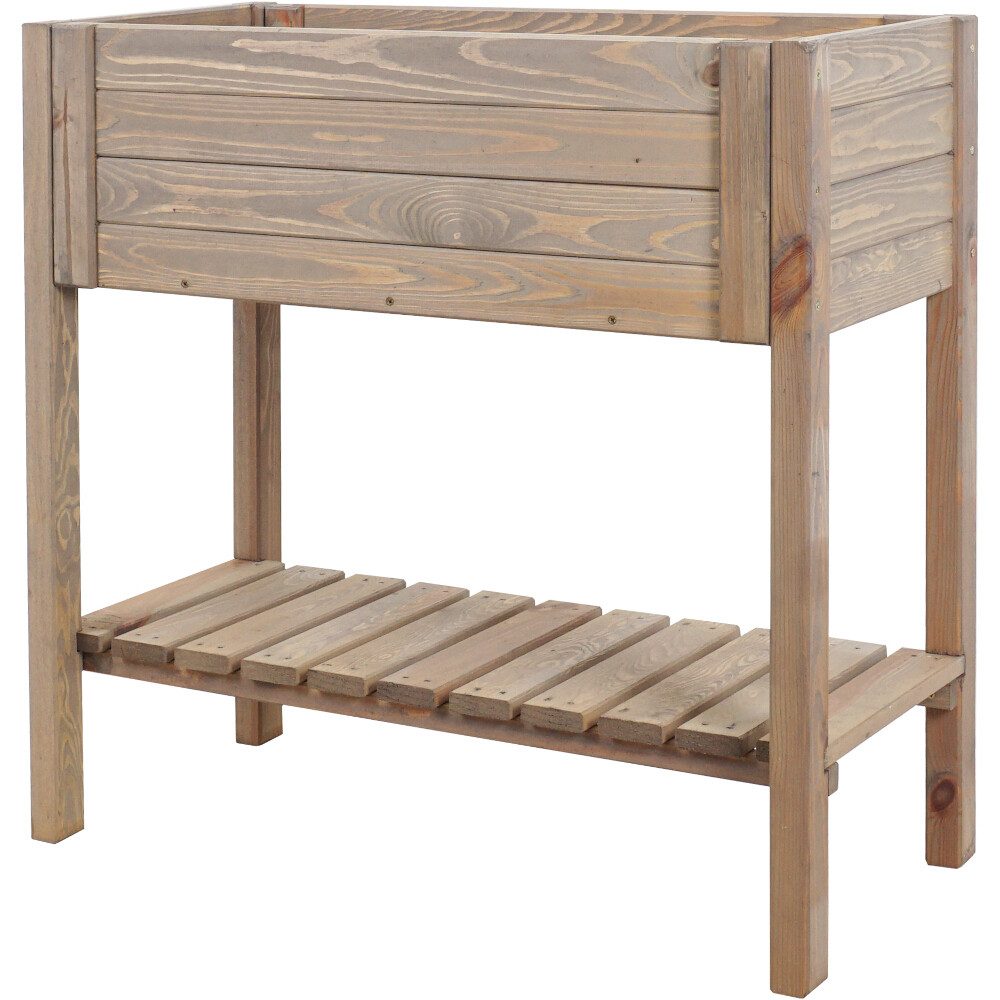 Siena Garden Hochbeet Hochbeet Aron grau Kiefer 79 x 39 x 79cm, Umweltfreundliche, wasserbasierte Beize