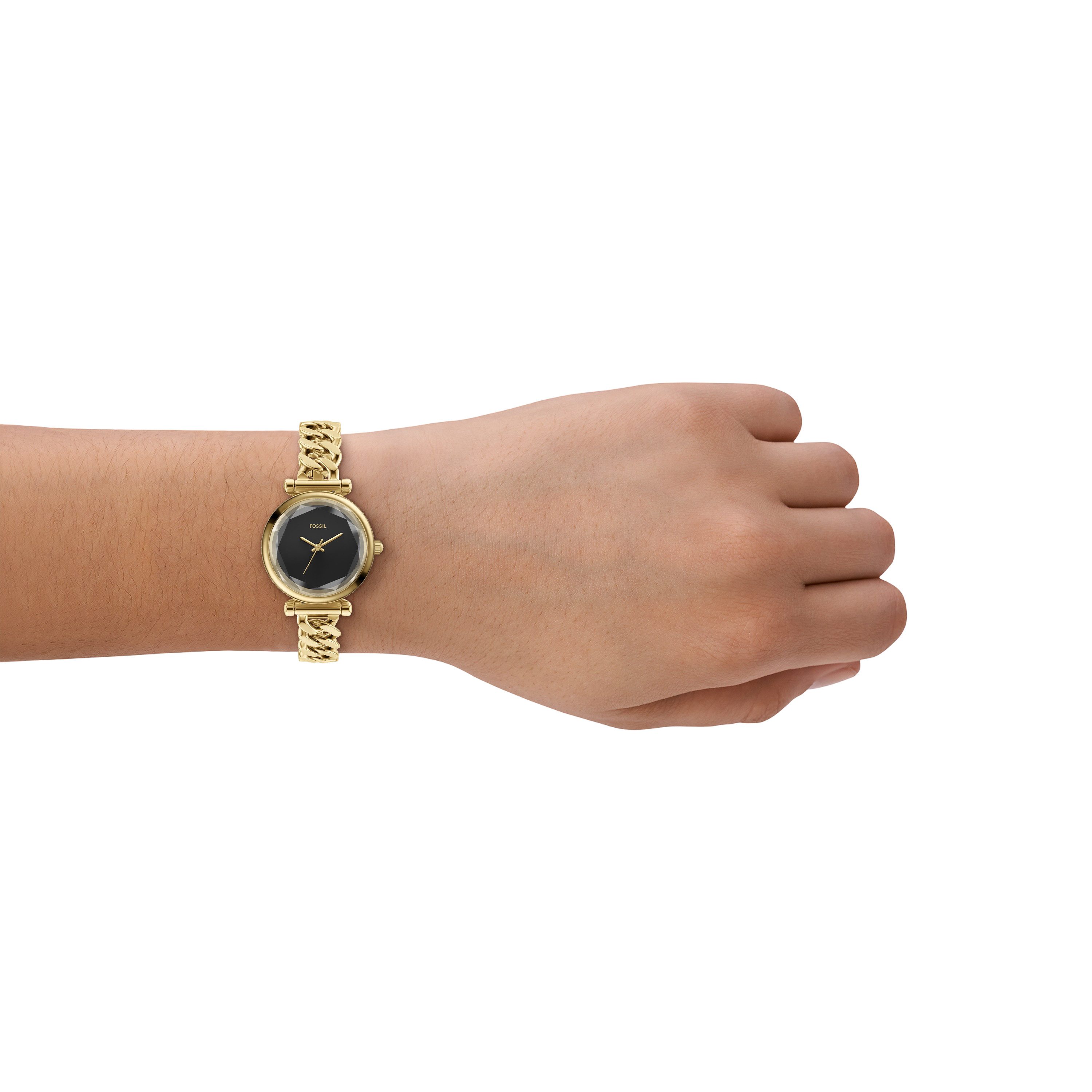 Fossil Quarzuhr CARLIE ES5440, Armbanduhr, Damenuhr, Edelstahlarmband, analog