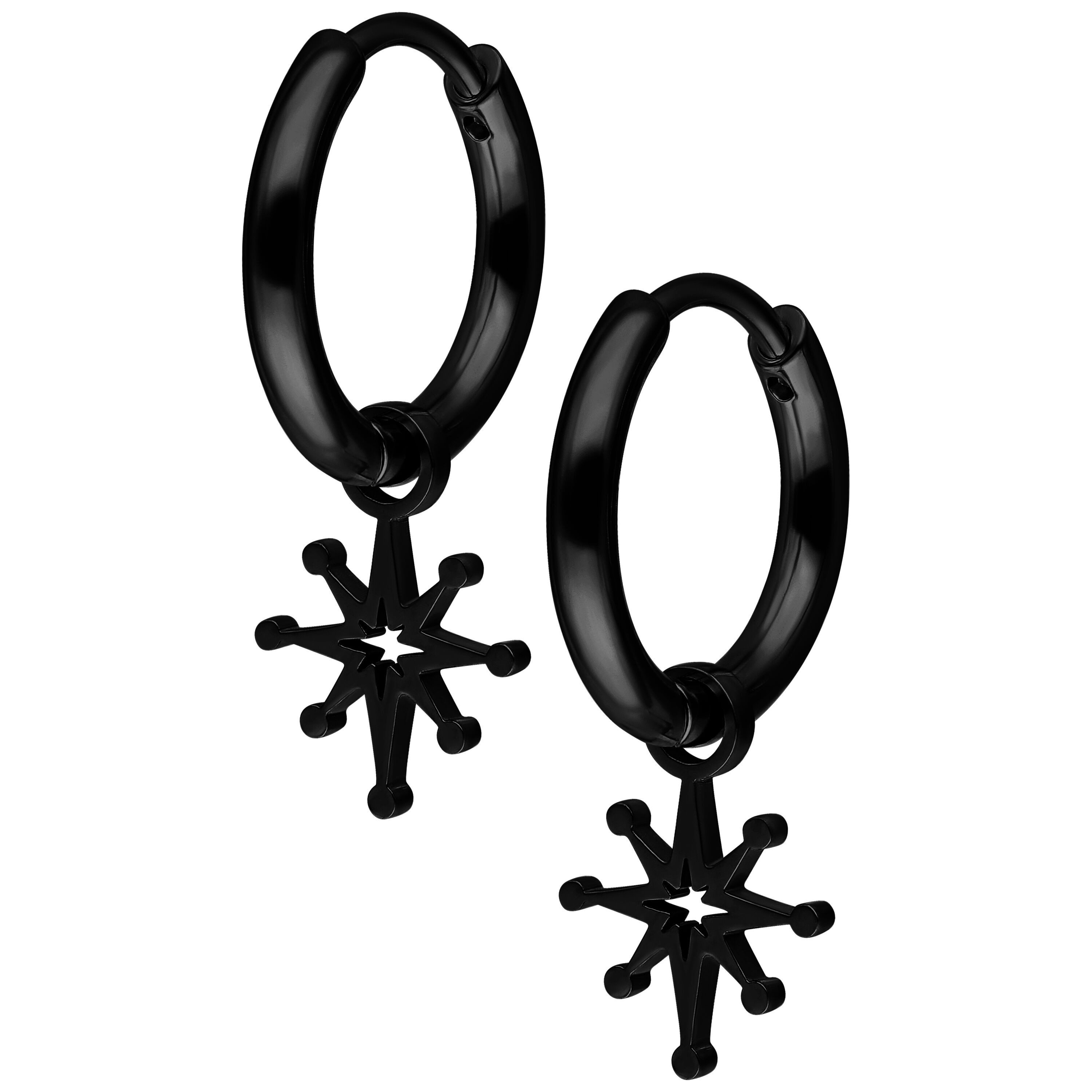 Paar Ohrhänger Mini Polar Star Hoops Pair - Schwarz