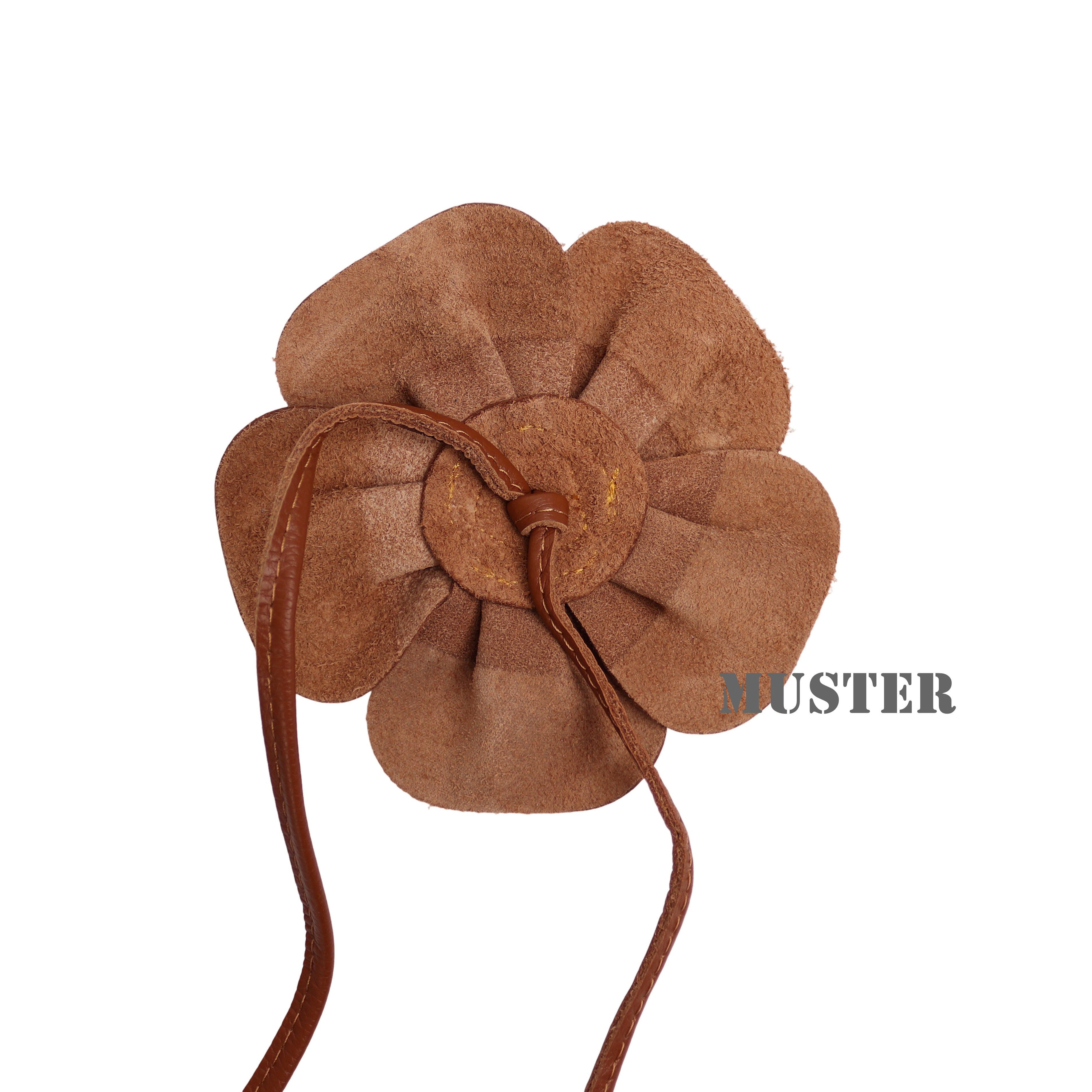 MIRROSI Taillengürtel Blume aus Echtleder zu binden, Einheitsgröße, Made in Italy Einheitsgröße (Geeignet für einen Hüftumfang bis zum ca.150 cm)