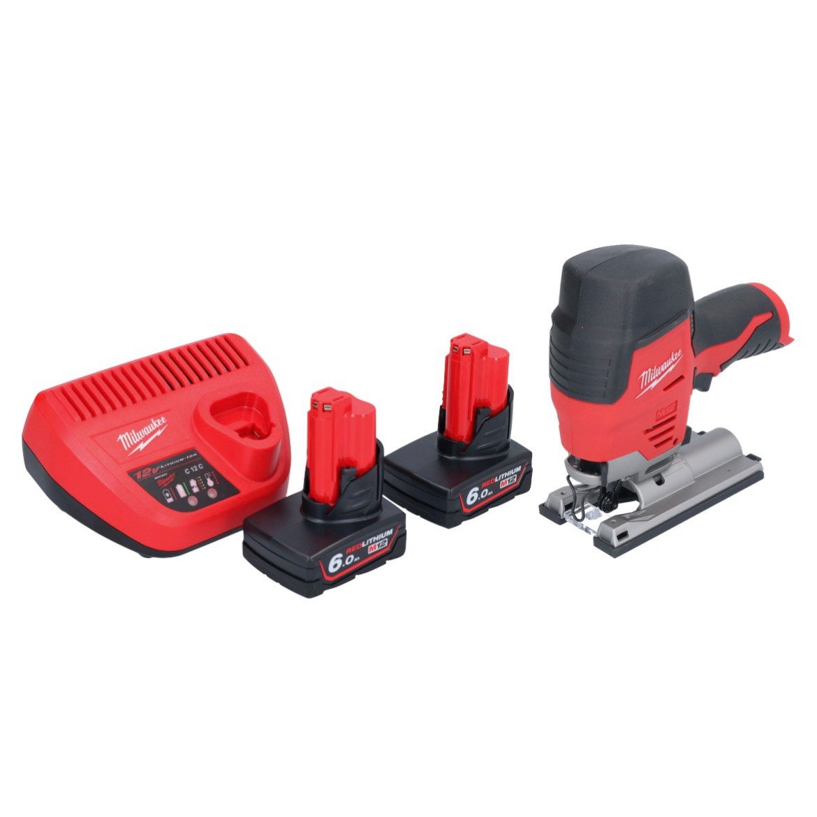 Milwaukee Akku-Stichsäge M12 JS-602 Akku Stichsäge 12 V + 2x Akku 6,0 Ah + Ladegerät