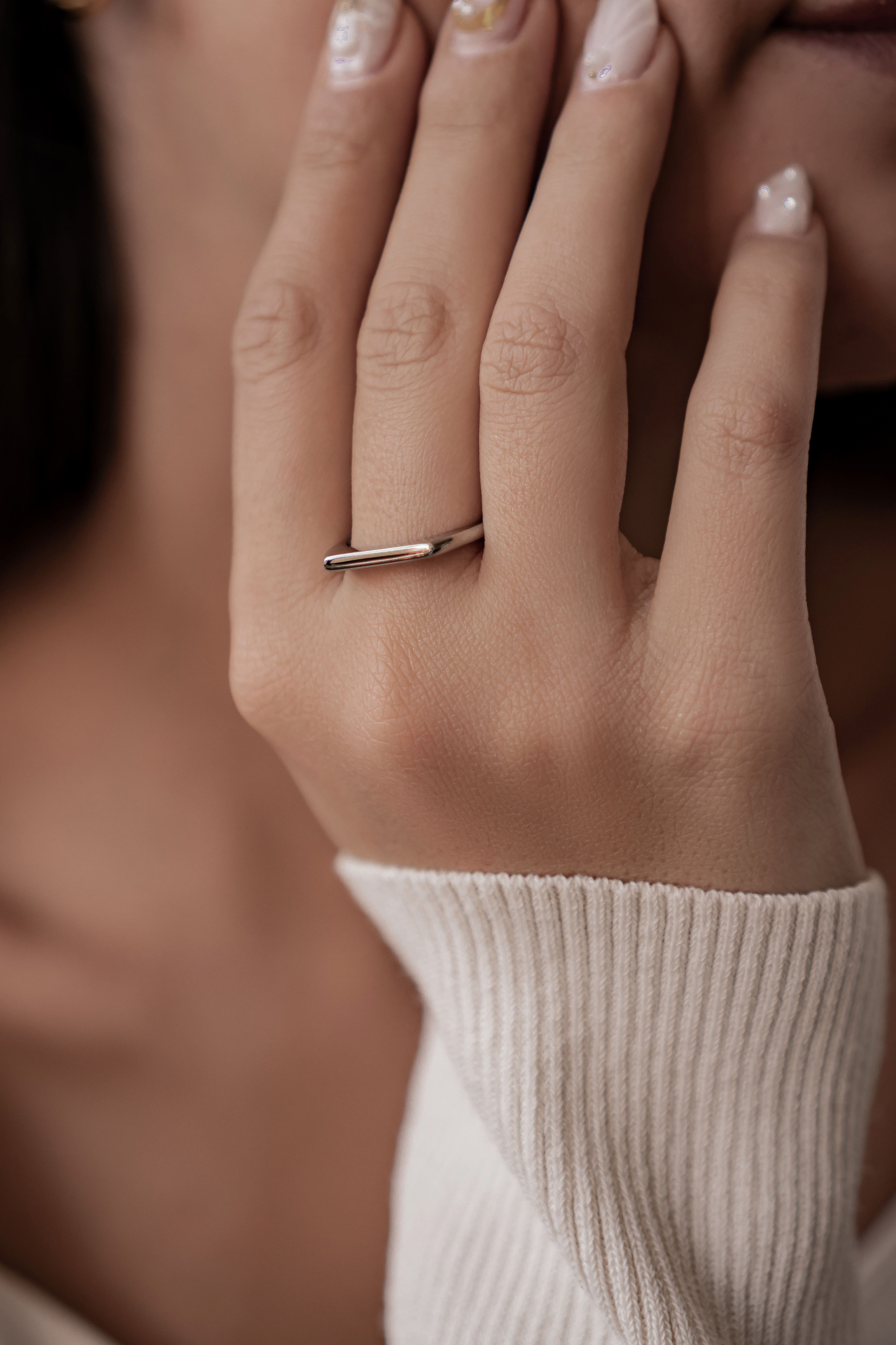 Hey Happiness Fingerring Schlanker Siegelring, Trendy Vergoldeter Ring Rech günstig online kaufen