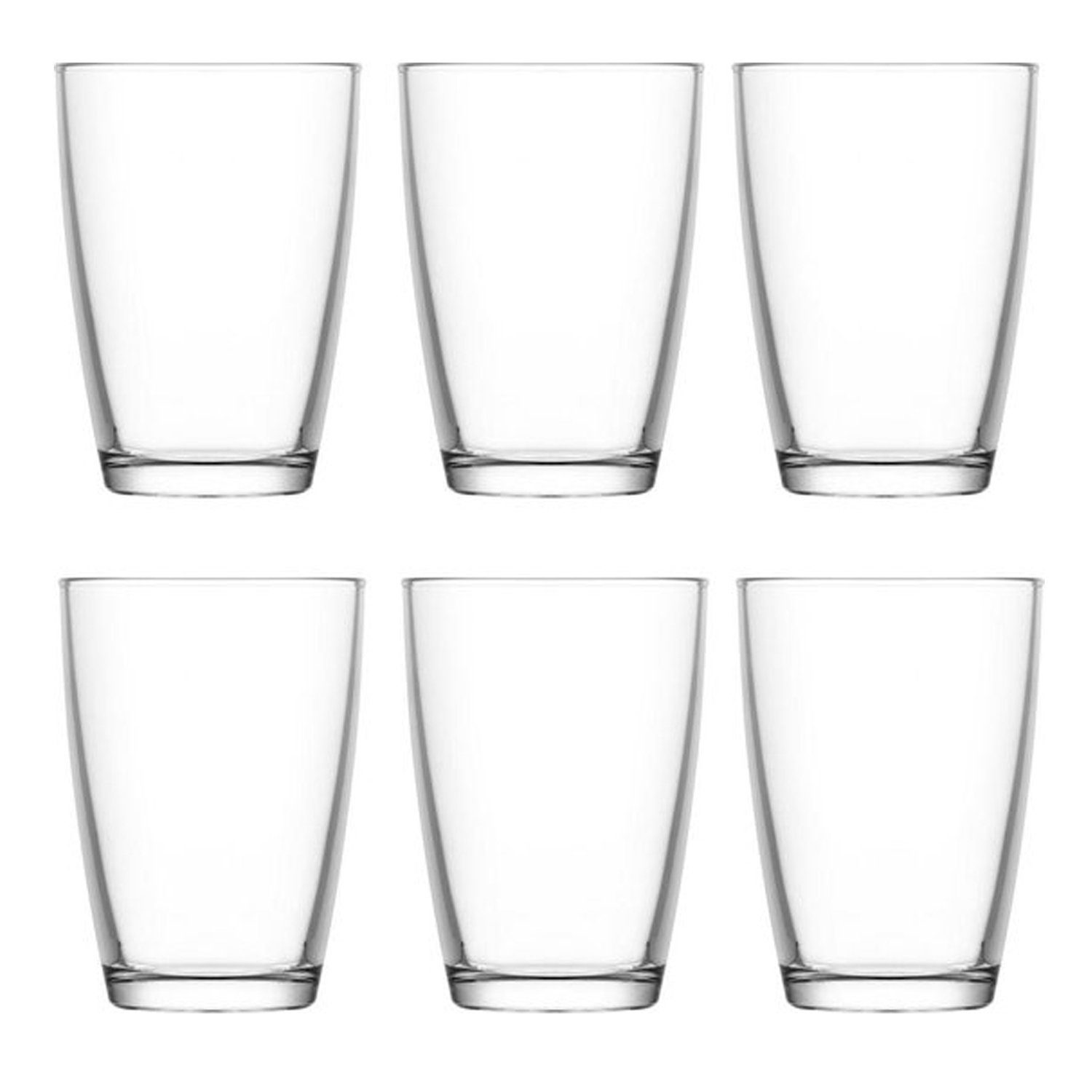 LAV Glas Trinkgläser-Set 6teilig "Serie Glas, Wasserglas, ml, VEGA" spülmaschinenfest, Set bruchfest Gläser 415