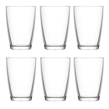 LAV Glas Trinkgläser-Set 6teilig "Serie VEGA" Wasserglas, Gläser Set 415 ml, Glas, spülmaschinenfest, bruchfest