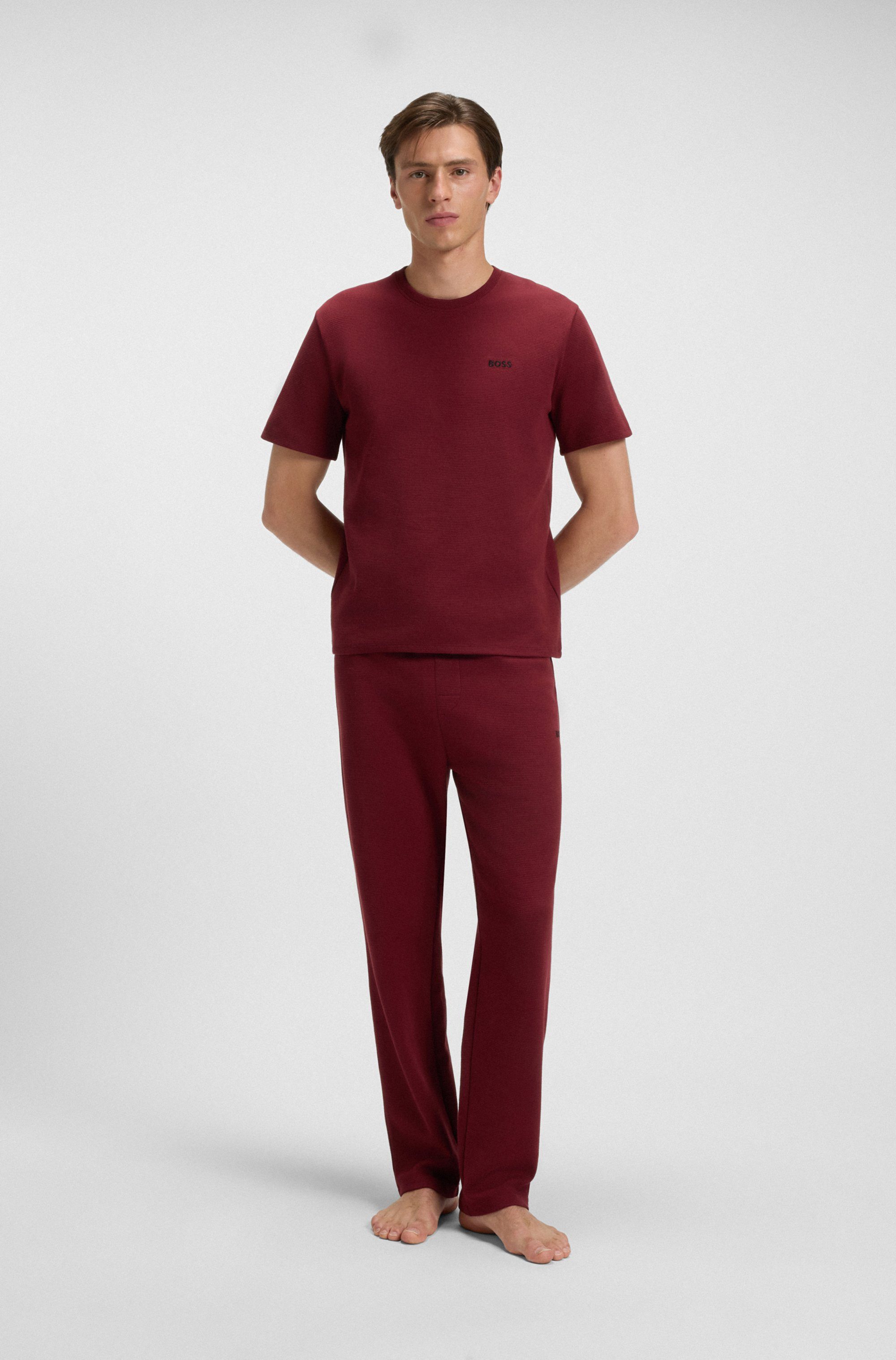 BOSS Pyjamaoberteil Waffle T-Shirt