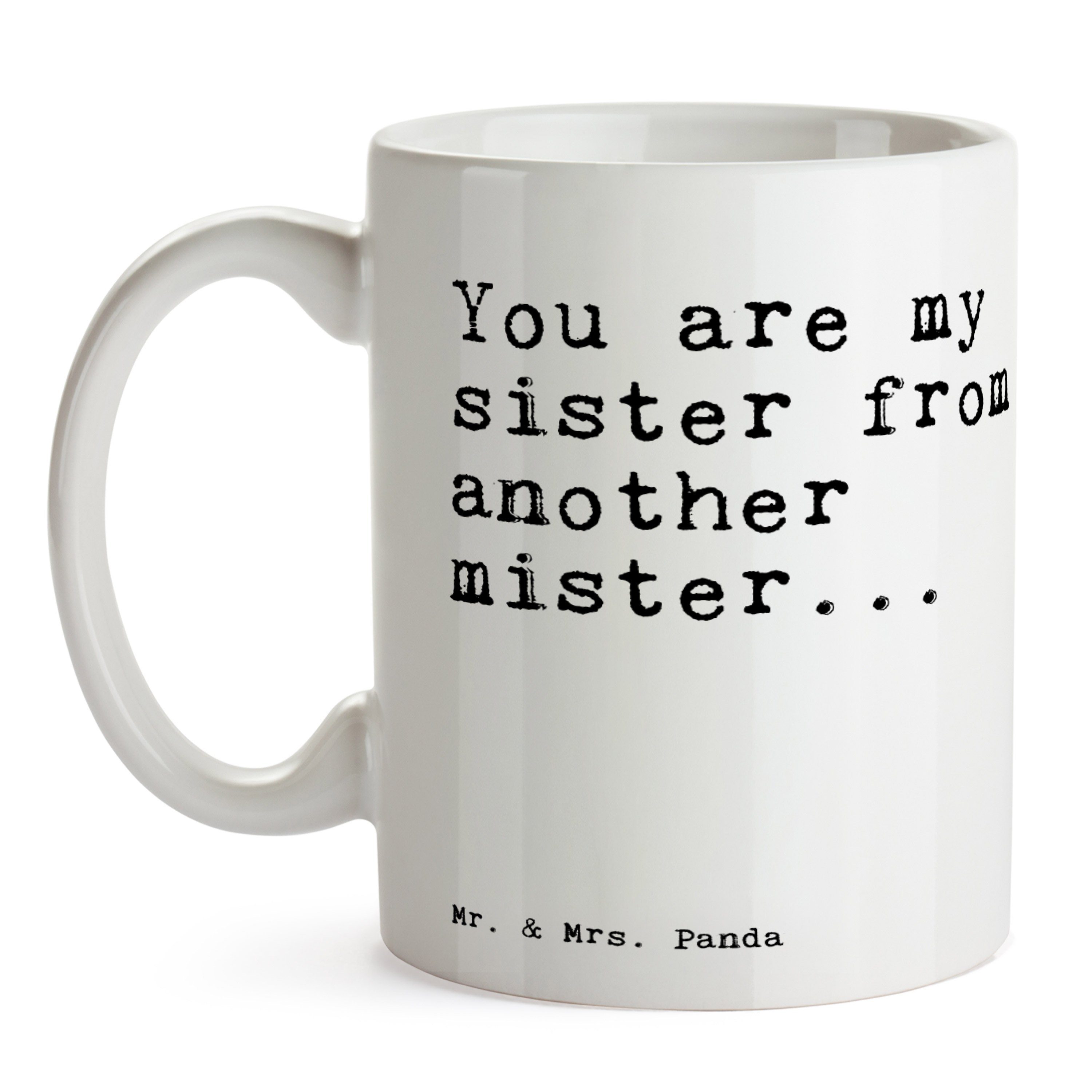 - my Freundin, Gesche, - are Weiß Tasse sister... Mr. Mrs. You Kaffeetasse, Geschenk, & Panda Keramik