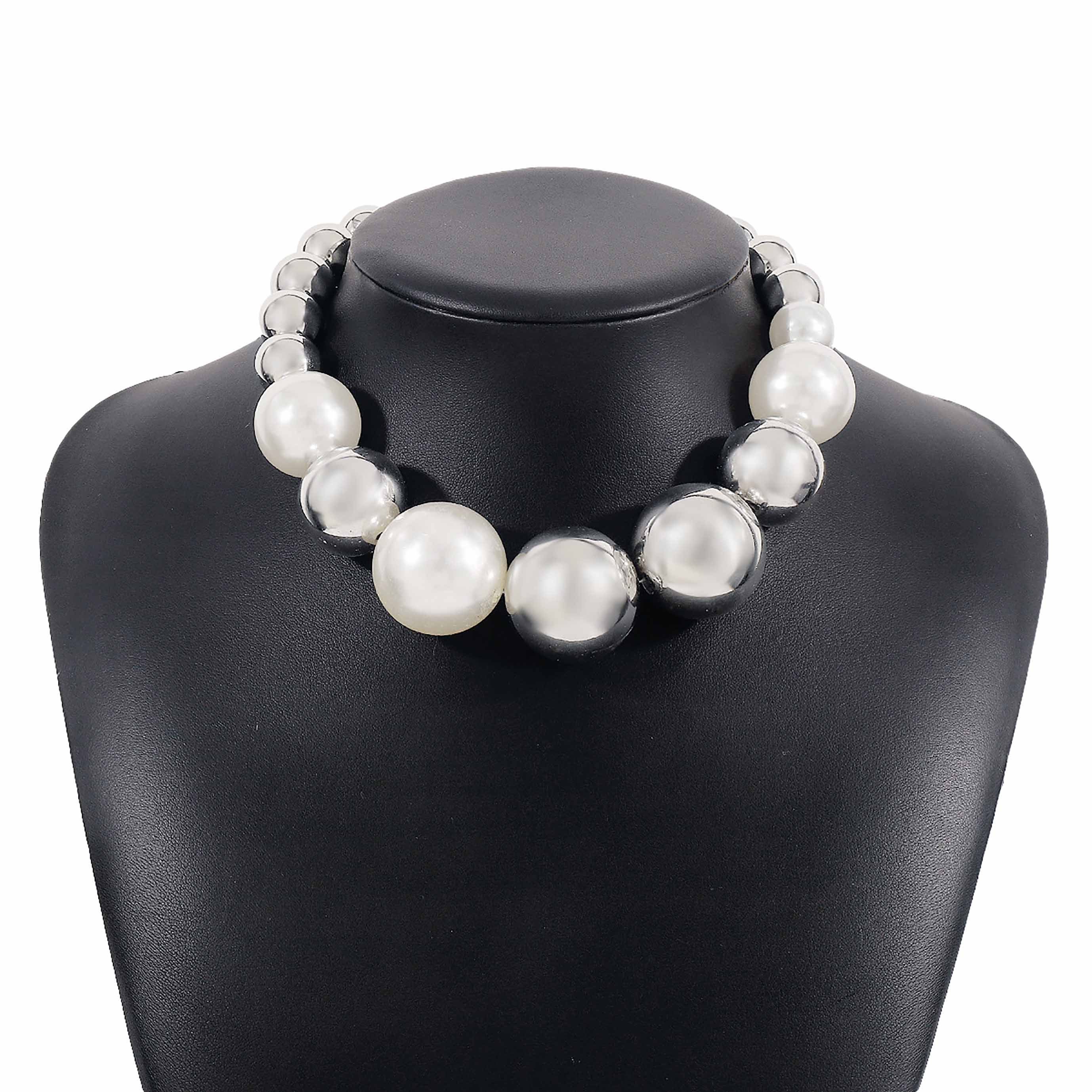 SRRINM Choker Imitation Perle kreative Halskette Frauen