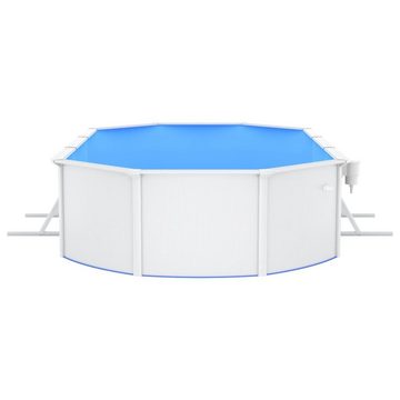 furnicato Pool Stahlwand-Oval 610x360x120 cm Weiß