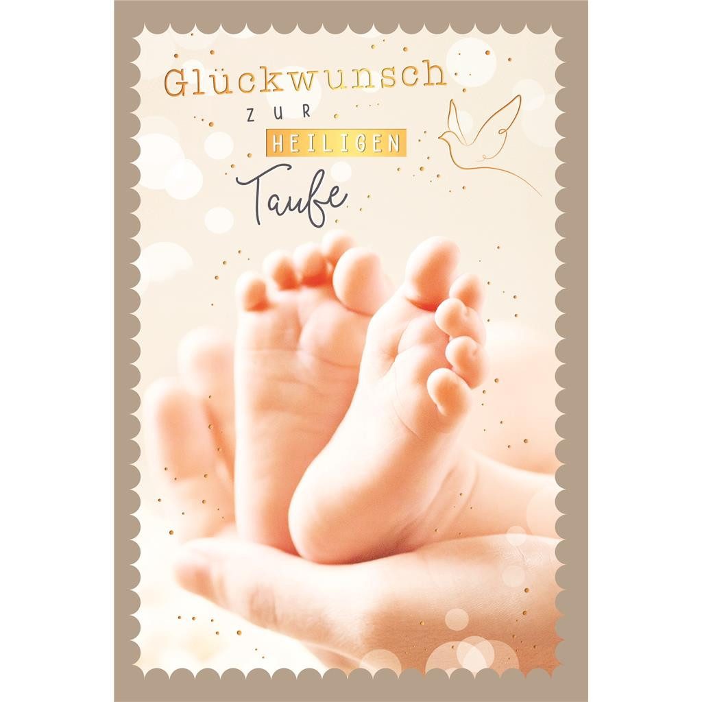 Grußkarten Taufe - Glückwunschkarte im Format 11,5 x 17 cm mit Umschlag