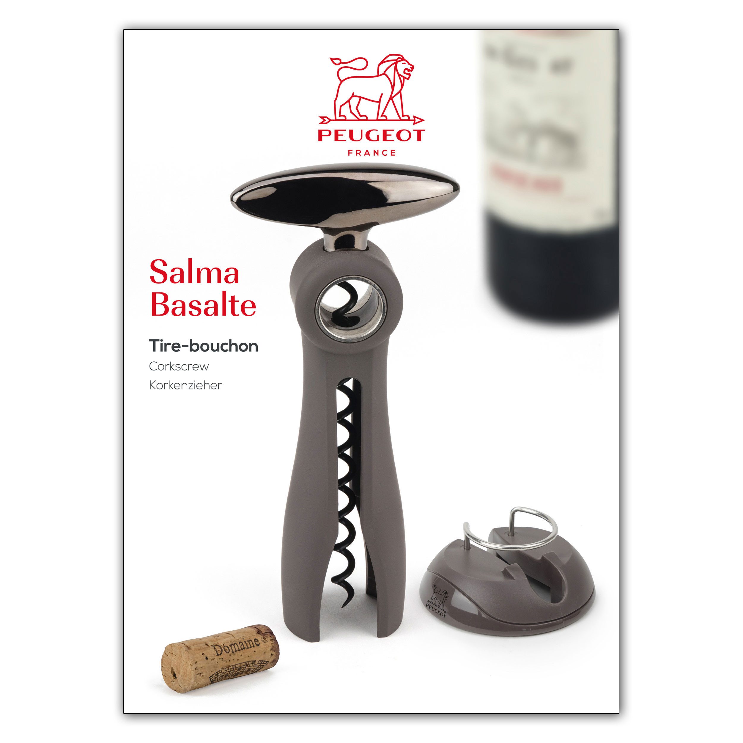 PEUGEOT Korkenzieher SALMA Weinöffner mit Manschettenschneider Flasche