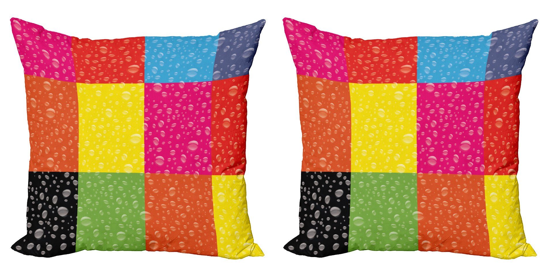 Kissenbezüge Modern Accent Doppelseitiger Digitaldruck, Abakuhaus (2 Stück), Bunt Vibrierende Regenbogen-Farben