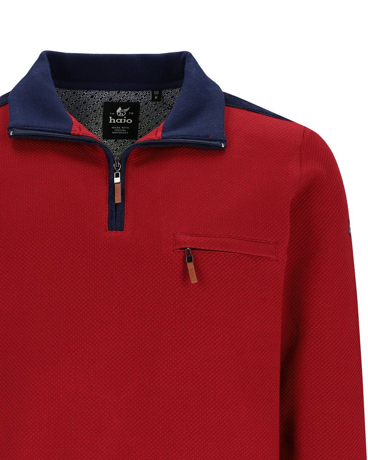 Hajo Sweatshirt Strukturiertes Troyer-Sweatshirt