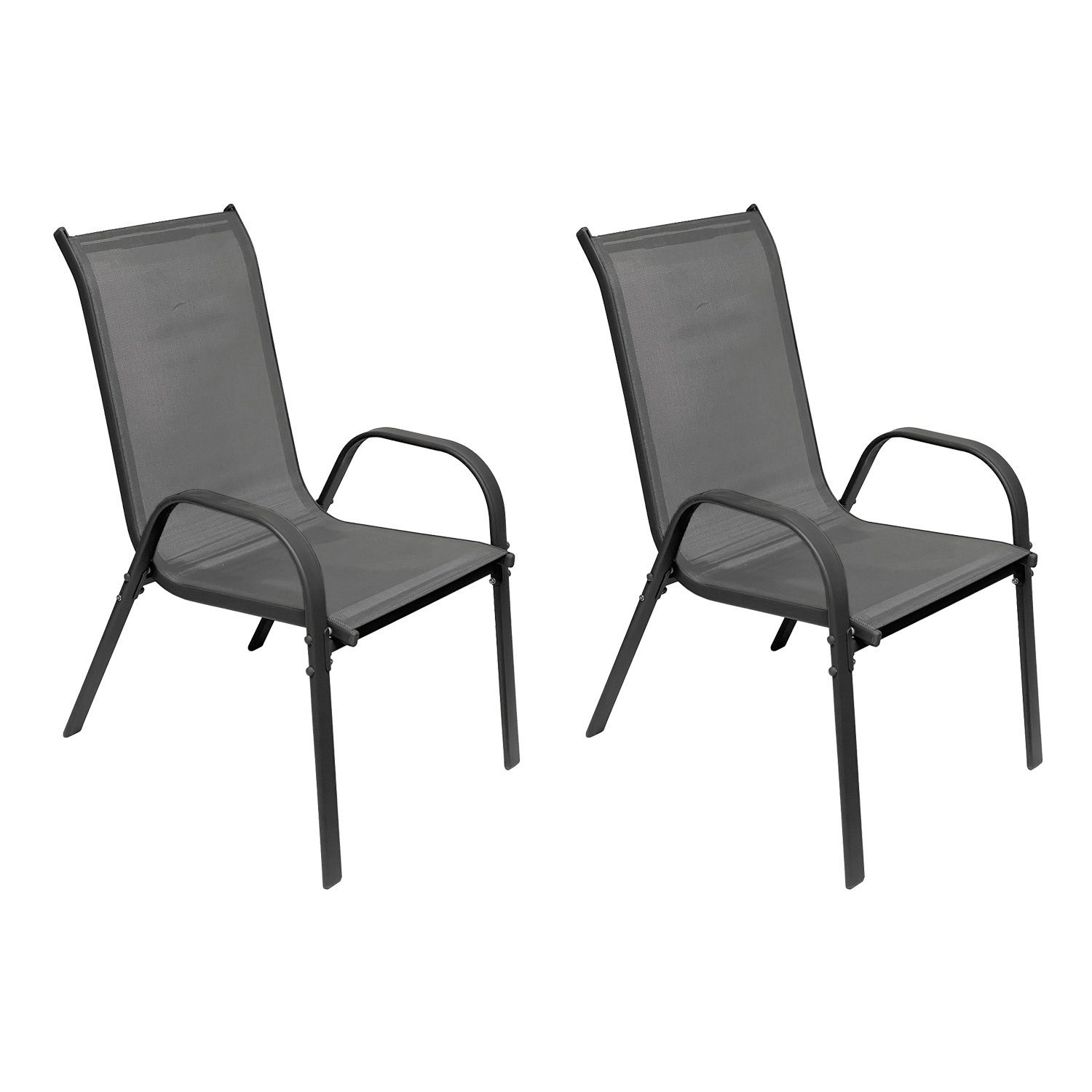 Mojawo Armlehnstuhl 2er Outdoorstuhl Gartenstuhl Stapelstuhl günstig online kaufen