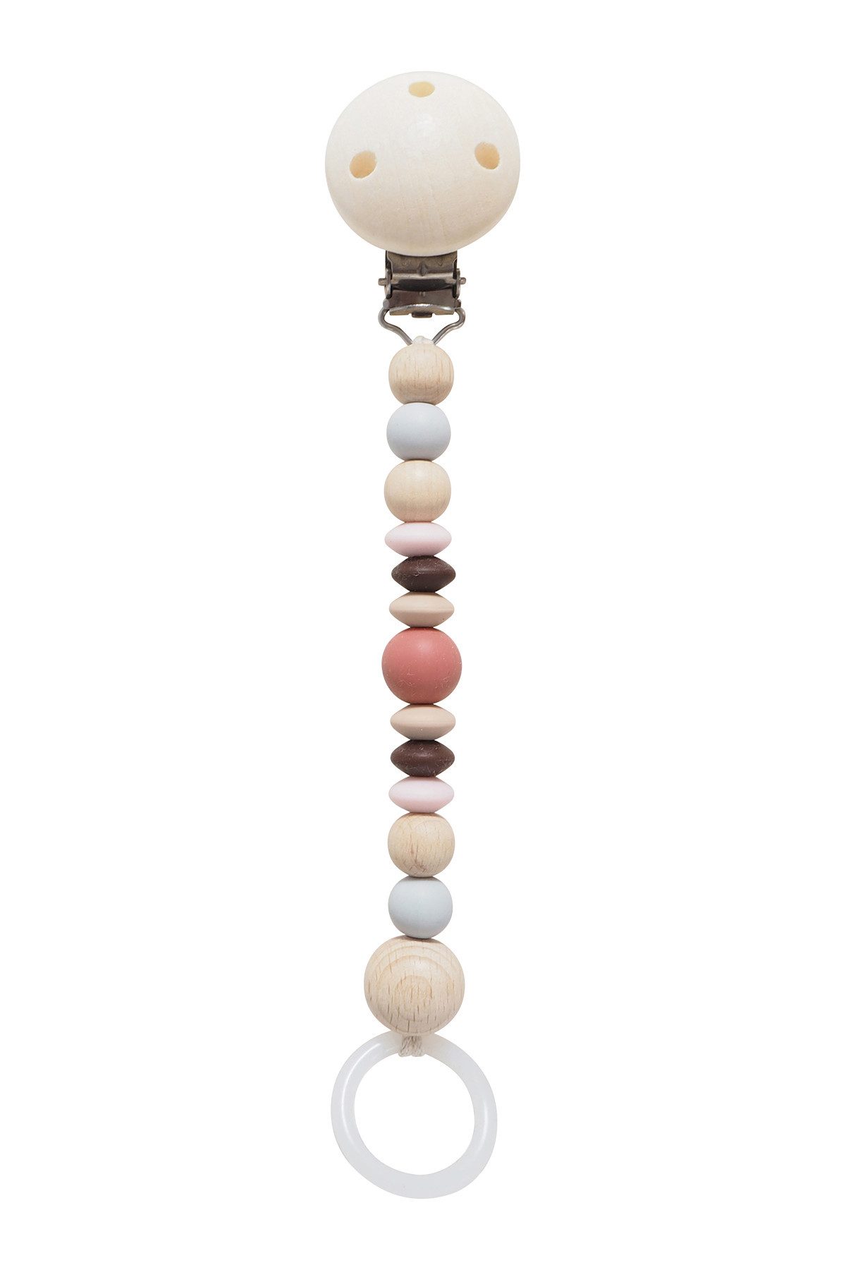 Schnullerbefestigung Schnullerkette rostrot/- lila