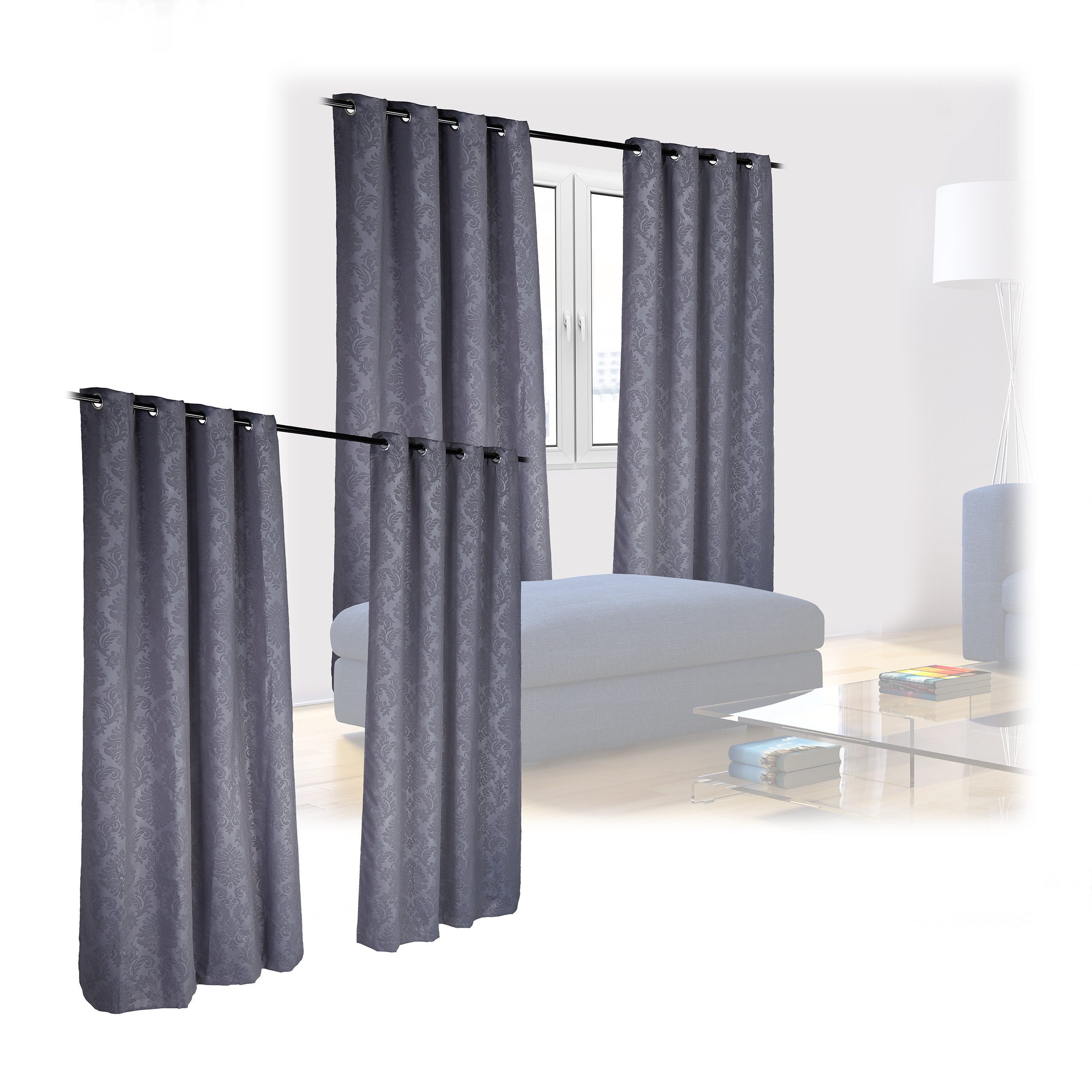 relaxdays Vorhang 4 x Vorhang mit günstig online kaufen