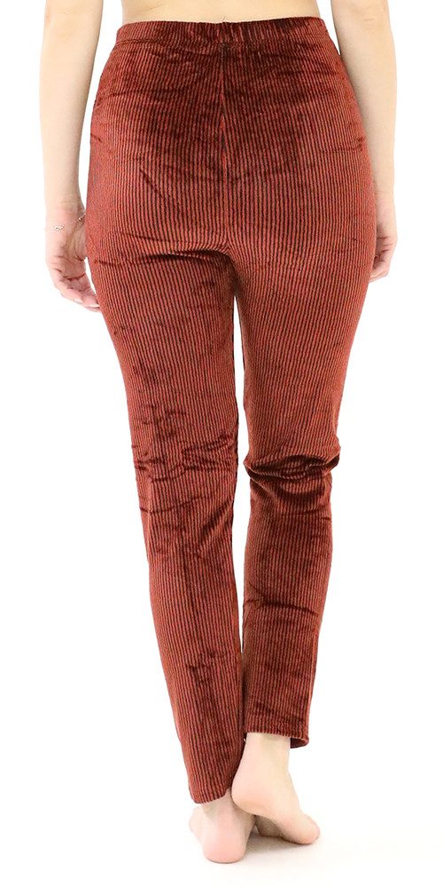Leggings Park Leggings Damen Leggings Winter "SAMT" gestreift elastische Taille Soft Stretch (Diese Winter-Samt-Leggings mit gestreiftem Muster sind der perfekte Begleiter für die kälteren Tage) Anti-Cellulite, Shaping und Stretch