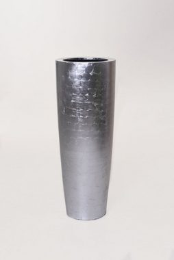 VIVANNO Pflanzkübel Pflanzkübel Pflanzgefäß exklusiv edel PILA Silber Hochglanz - 37x100