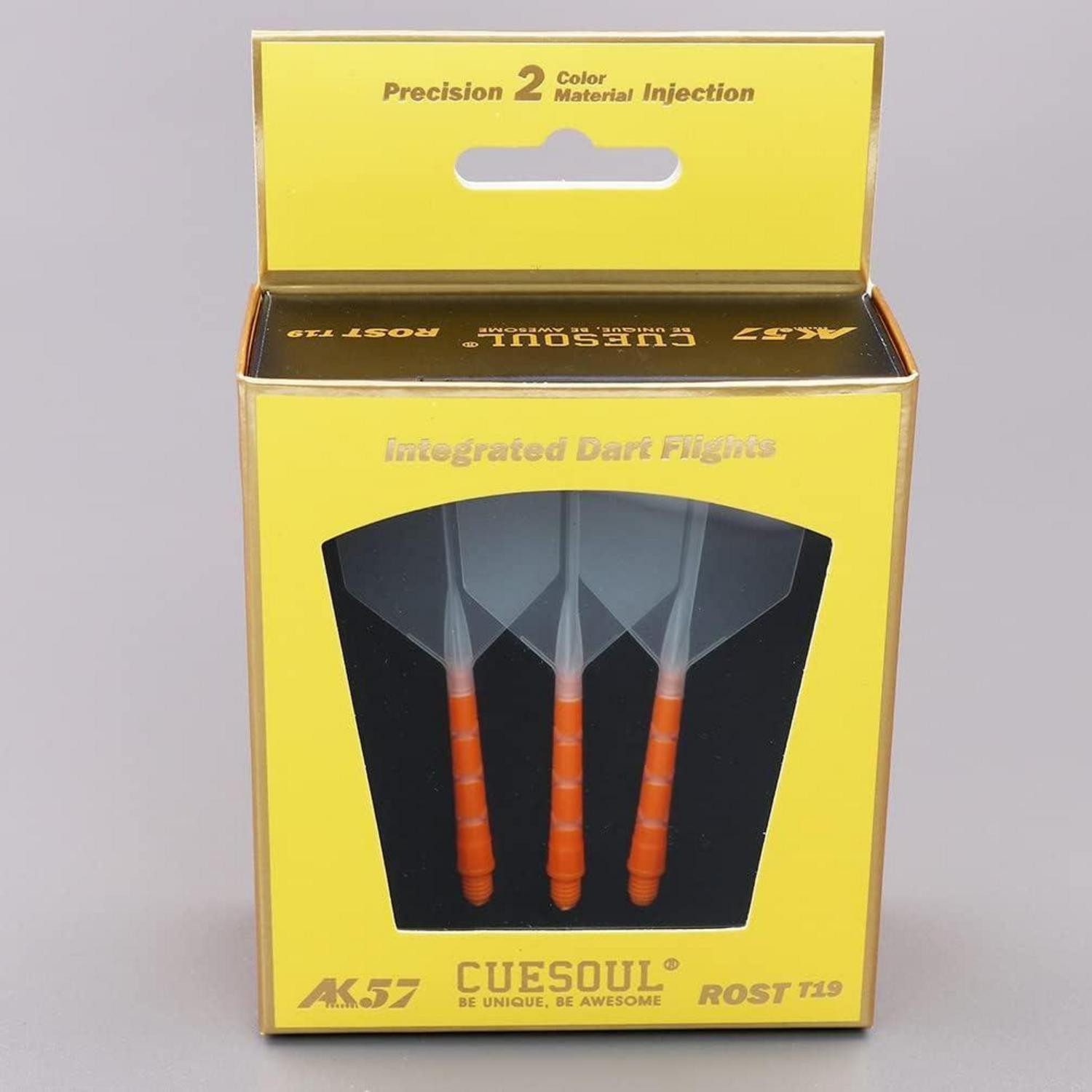 LuxusKollektion Pfeilschaft Dartschaft T19 Rost Eisflug und Orangenwelle 1 L-74mm-große Flügelform