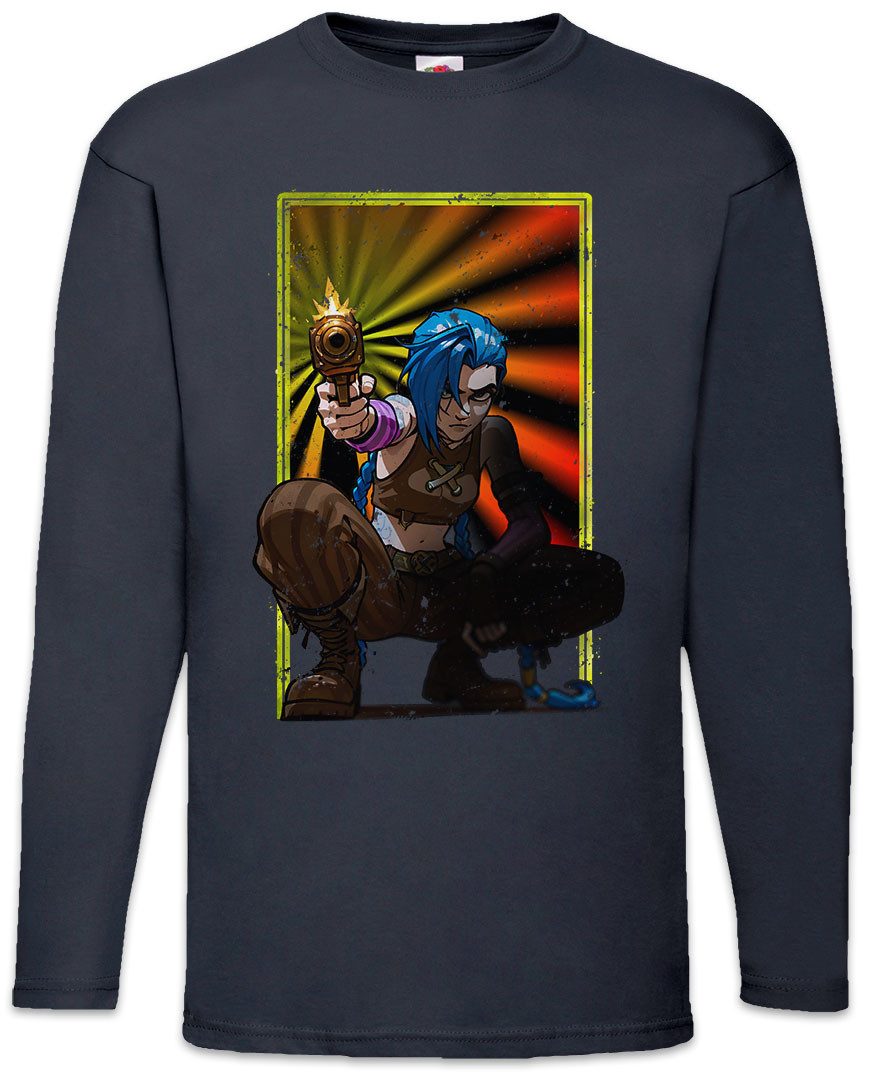 Langarmshirt Cyber League Girl Langarm T-Shirt Arcane Anime Punk Tattoo Legends
