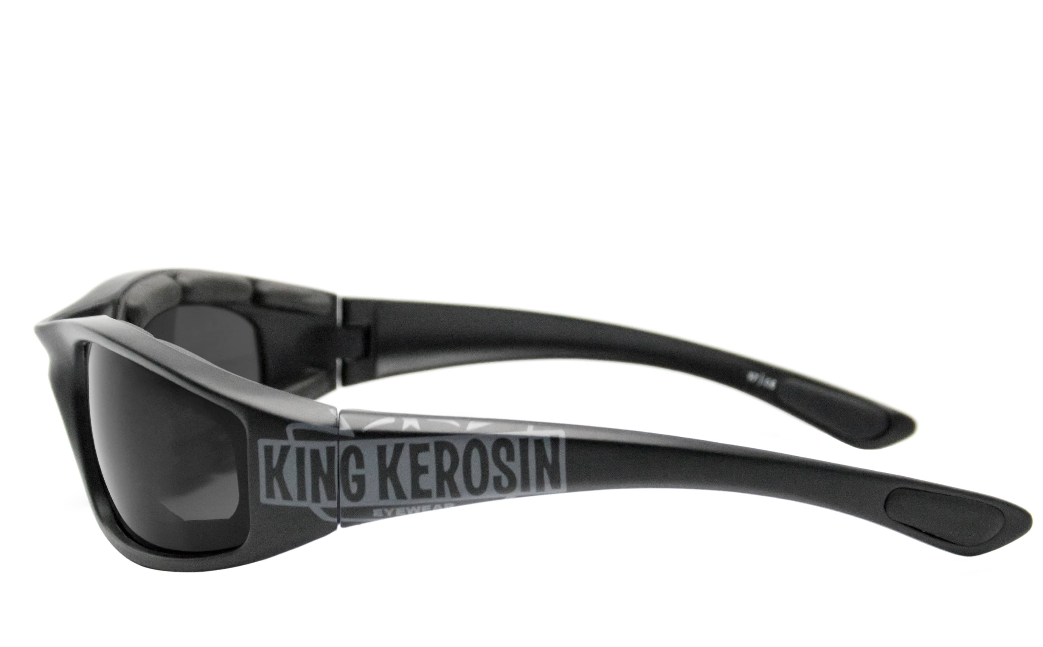 KingKerosin Motorradbrille KK140 gepolstert, Steinschlagbeständig durch Kunststoff-Sicherheitsglas