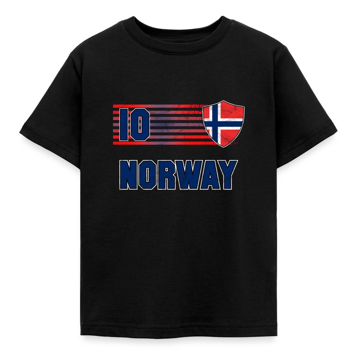T-Shirt Norwegen Trikot, Norwegen Fußball Flagge Kinder T-Shirt