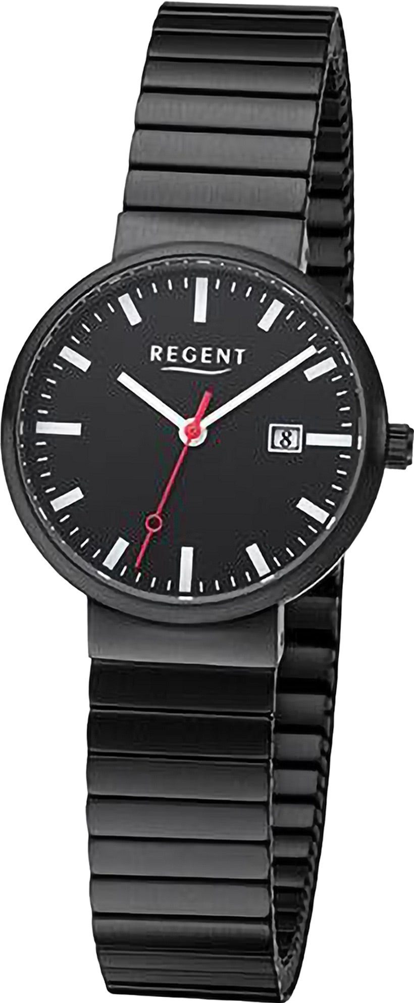 Regent Quarzuhr Regent Damen Armbanduhr Analog, (Analoguhr), Damen Armbanduhr rund, extra groß (ca. 29mm), Edelstahlarmband