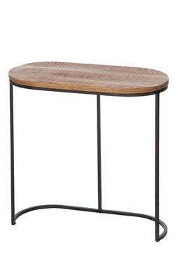 GILDE Couchtisch Holz Tisch Set oval"Camara" Serie 2