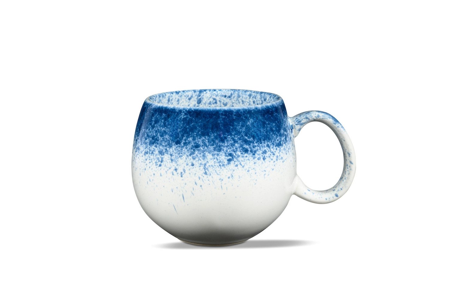 MAOCI teaware for your life Tasse Jumbotasse blau gesprenkelt weiß Keramik 0,5 L, 1-tlg.