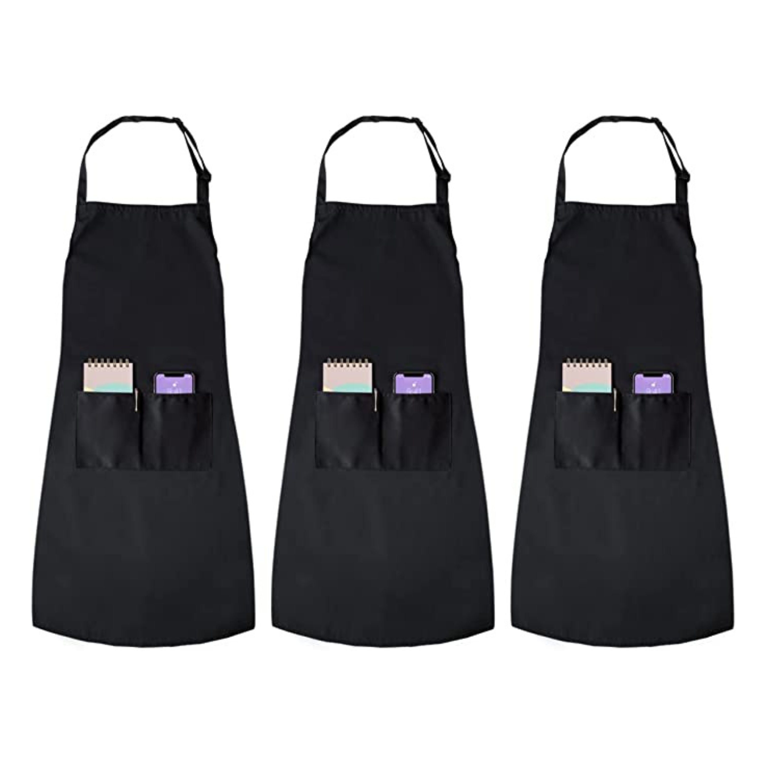 JOEJI’S KITCHEN Kochschürze Joejis Schwarze Schürze 3er-Pack Unisex-Kochschürze im Restaurant