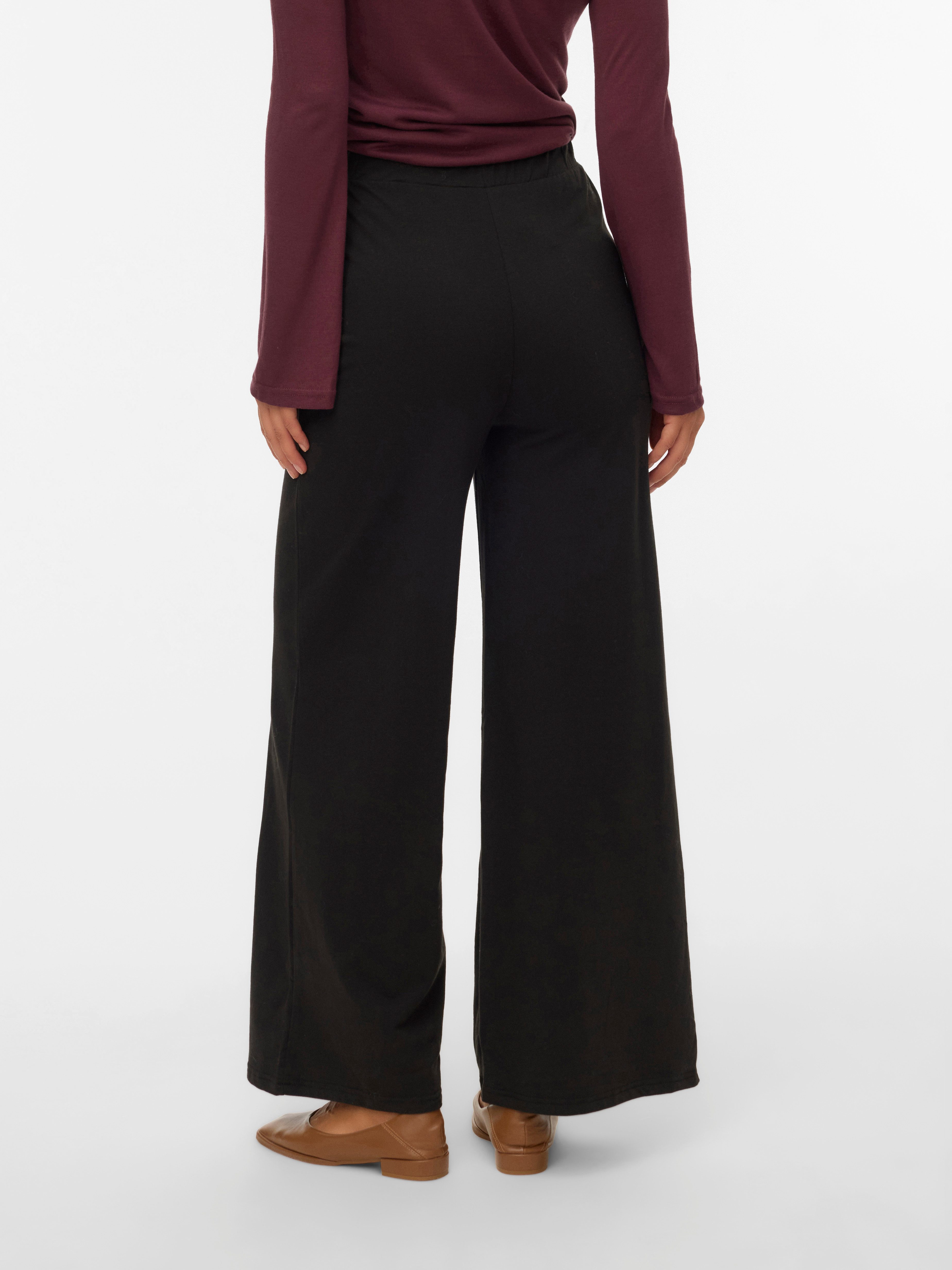 Mamalicious Jerseyhose MLAMILA WIDE JRS PANTS HW NOOS Materialmix, regular fit, high Waist