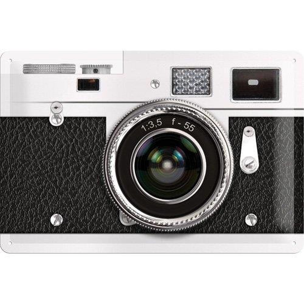 Metallschild Blechschild 20 x 30cm - Retro Wave - Retro Camera