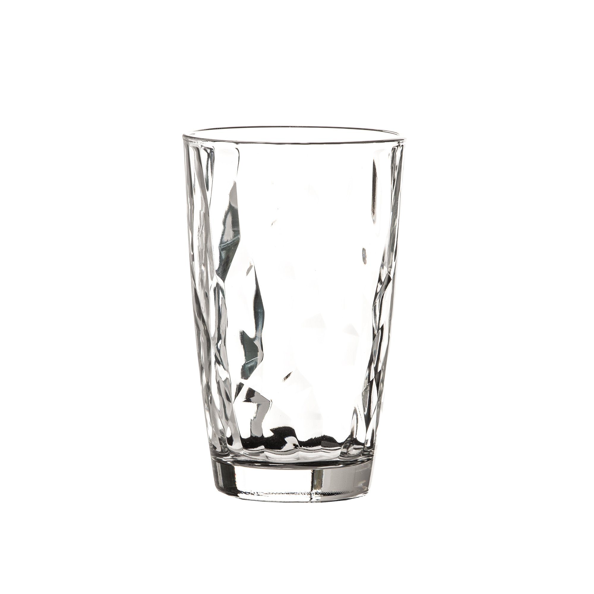 Bormioli Rocco Longdrinkglas 6x »Diamond Trasparente«, Glas, Longdrinkglas 470ml Glas transparent, 6-tlg., Glas