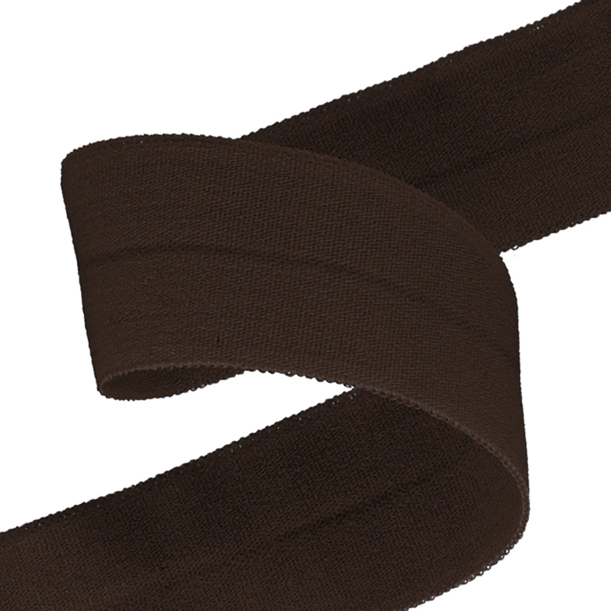 maDDma Gummiband Falzgummi 100m Faltgummi 20mm hochelastisch Faltgummi Schrägband, 102 - dunkelbraun
