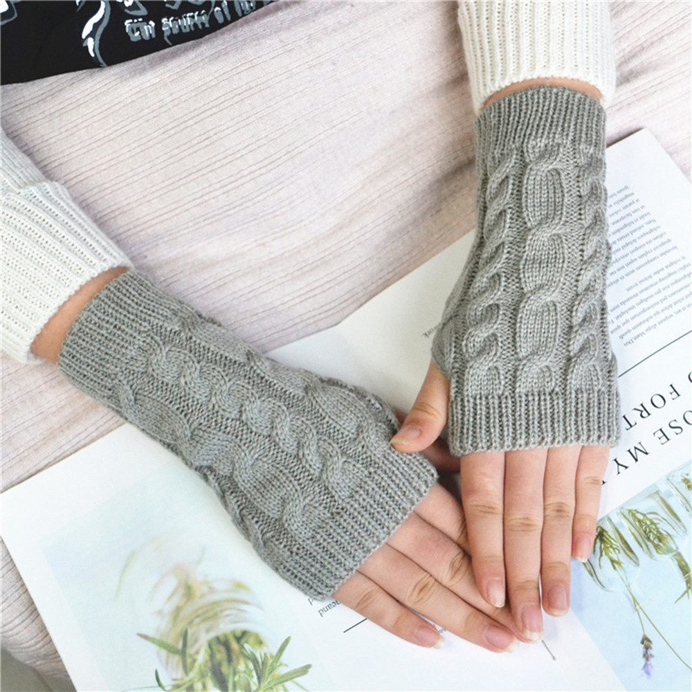 Coonoor Armstulpen Winter Fingerlose Handschuhe Unisex Warm Weiche Strickha günstig online kaufen