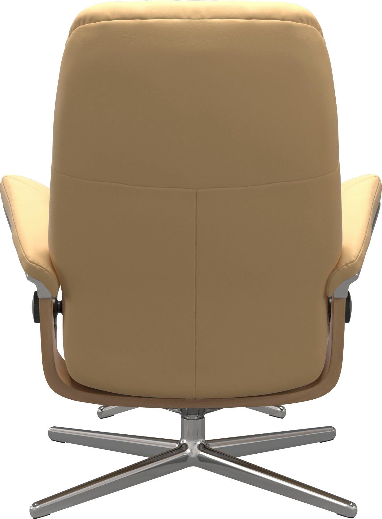 Stressless® Relaxsessel Consul Base, (Set, Holzakzent Cross & Hocker, mit Größe mit M S, mit L, Hocker), Eiche Relaxsessel