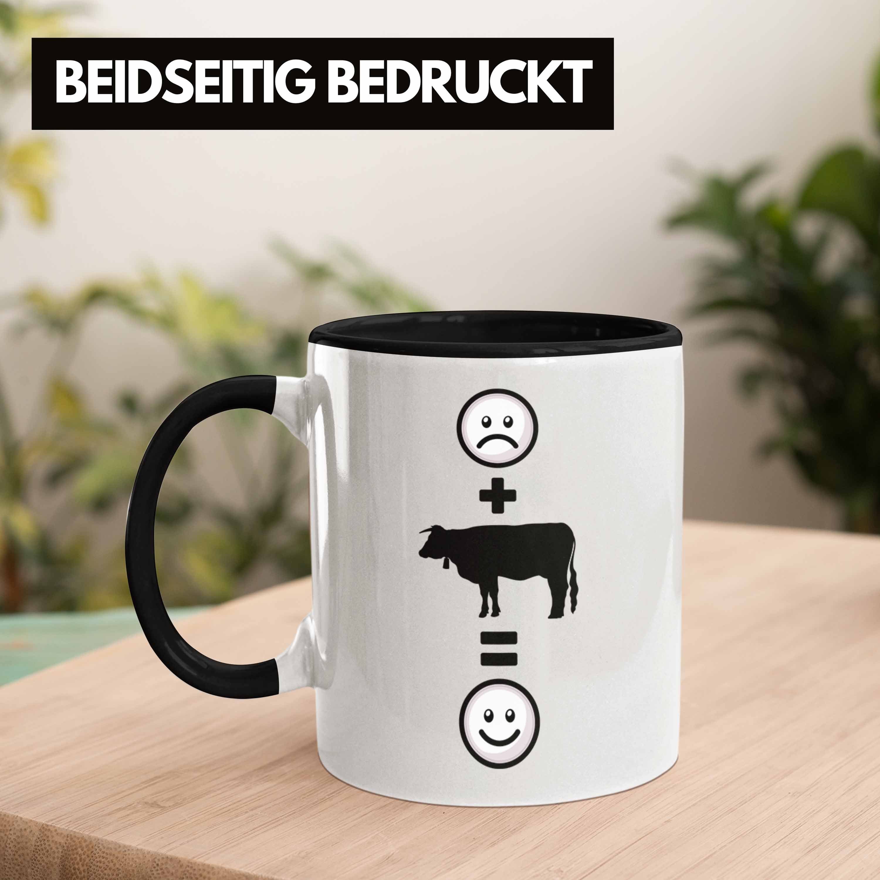 Kühe Lustige :(Kuh) Tasse Bauern Landwirt Tasse Rinder Trendation Geschenk Schwarz für