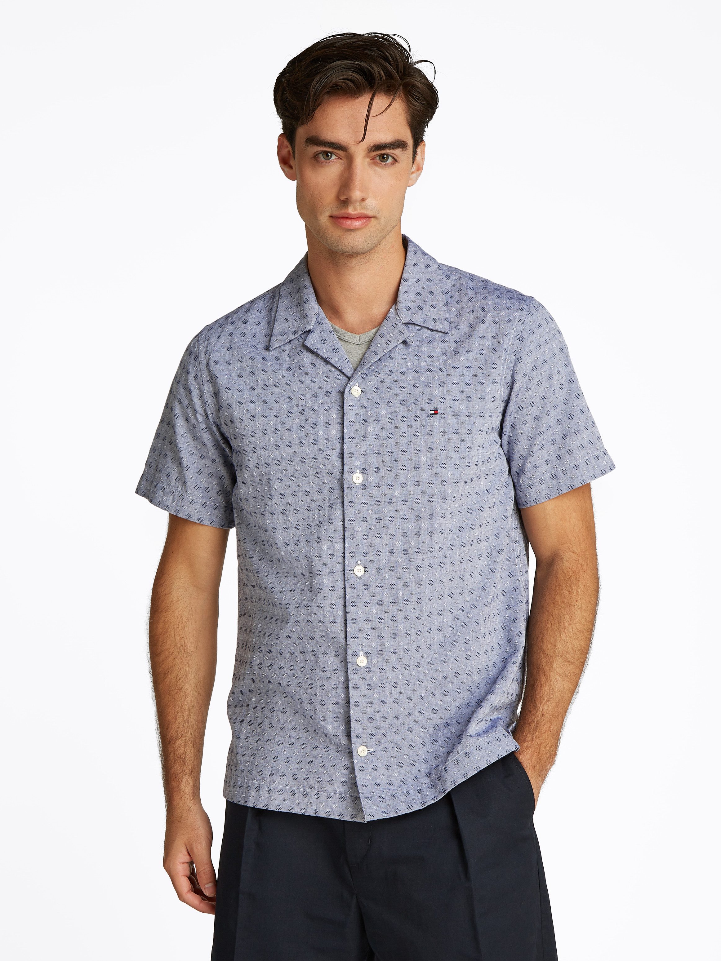 Tommy Hilfiger Kurzarmhemd COTTON LINEN DOBBY günstig online kaufen