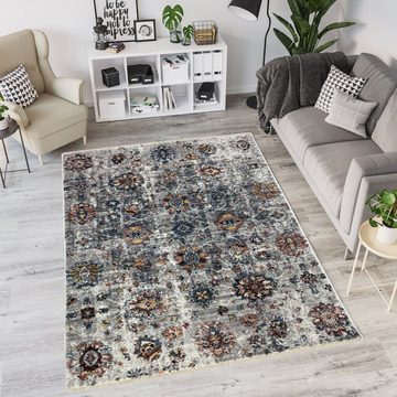 Teppich ART 9200, RESITAL The Voice of Carpet, rechteckig, Höhe: 8 mm, Kurzflor, Orient-Optik, Blumen Design, mit Fransen, Wohnzimmer