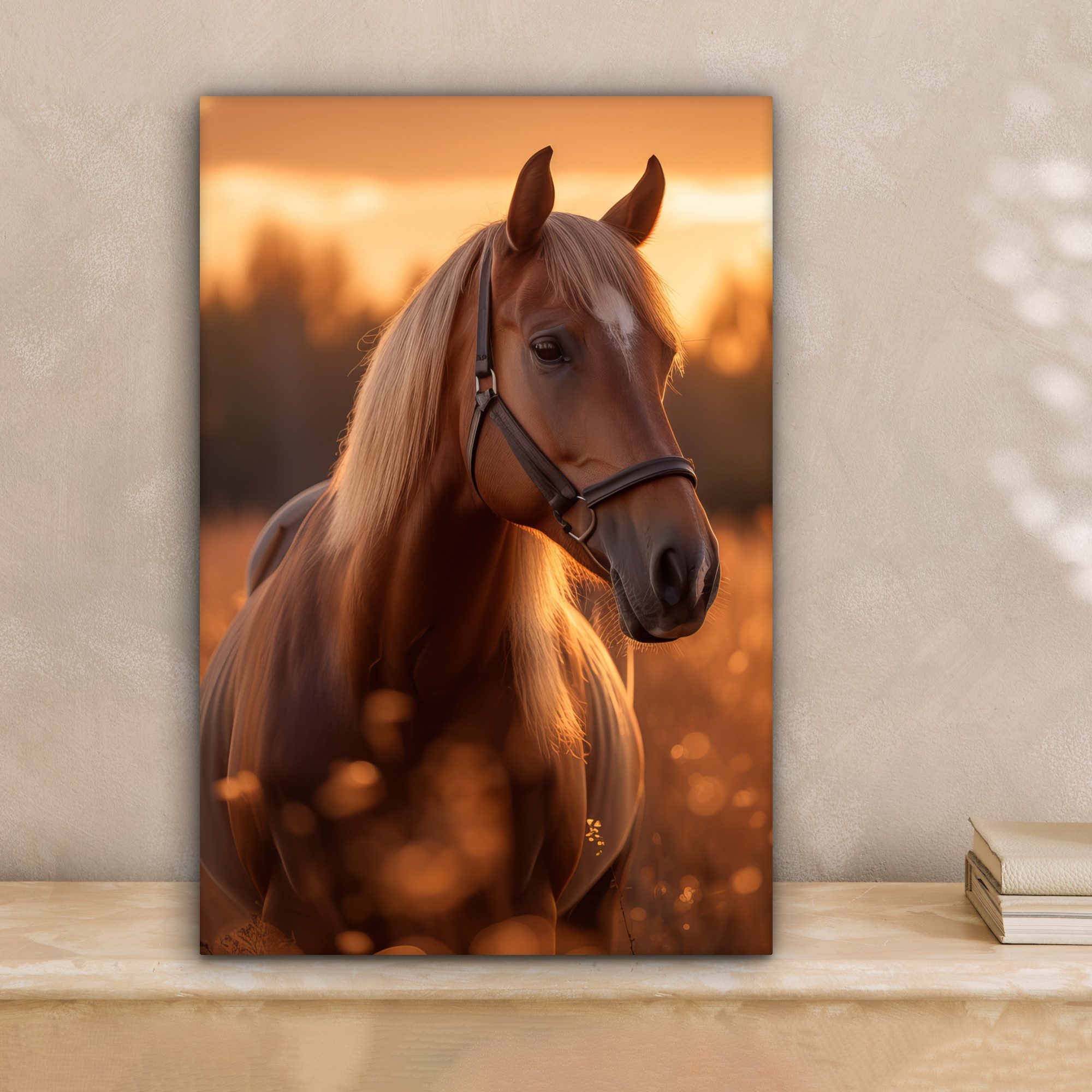 OneMillionCanvasses® Leinwandbild Pferd - Natur - Tier - Braun - Tierporträ günstig online kaufen