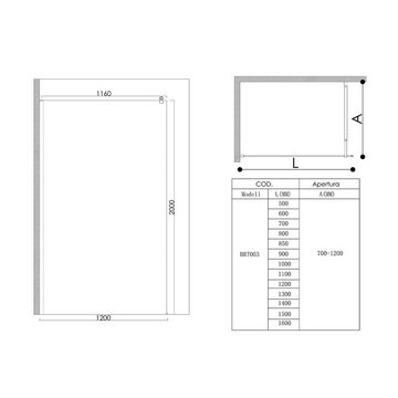 Mai & Mai Duschwand Walk-In Labyrinth Muster ESG-Sicherheitsglas Nanobeschichtung