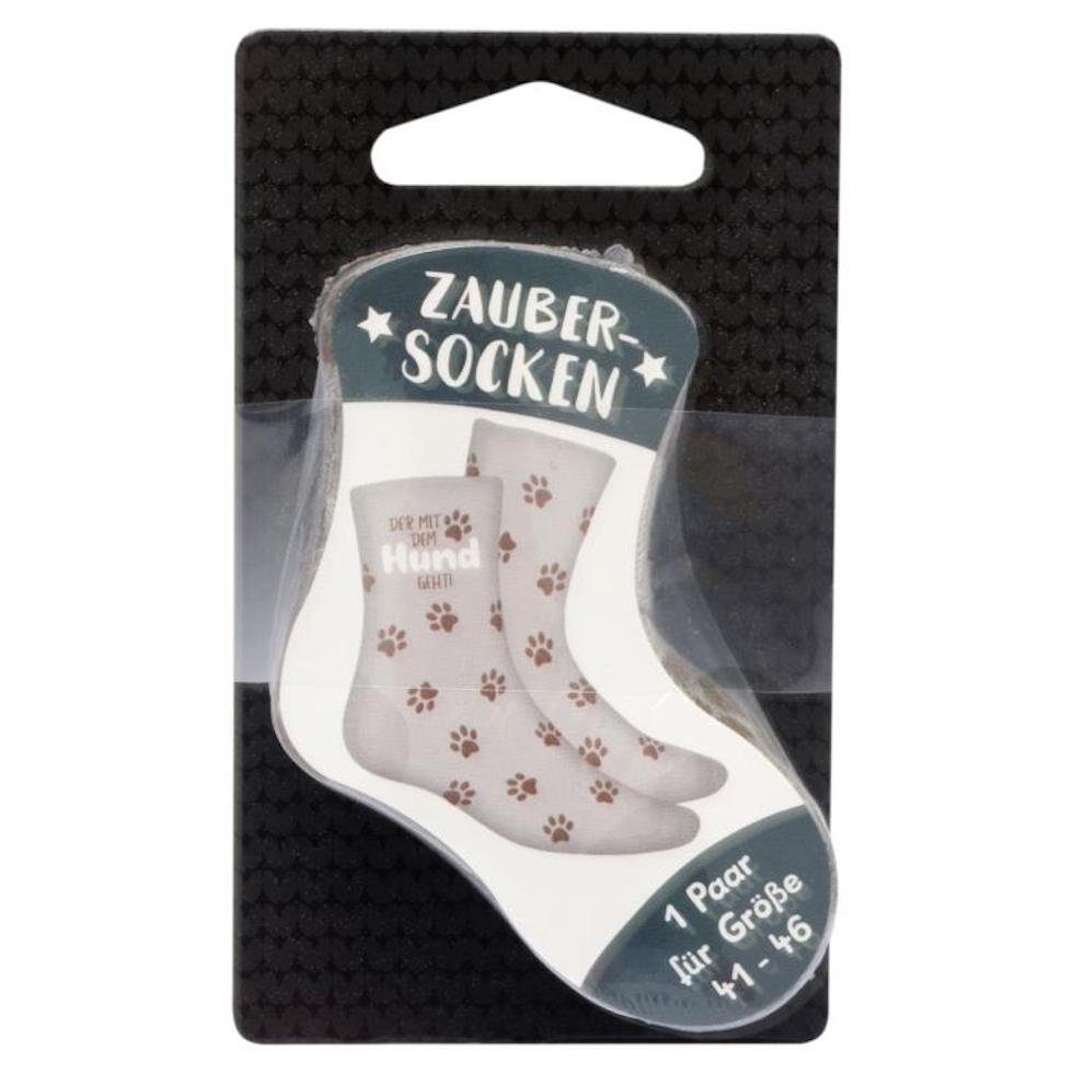 Sheepworld Freizeitsocken Zaubersocken "Hund Mann" grau/braun günstig online kaufen
