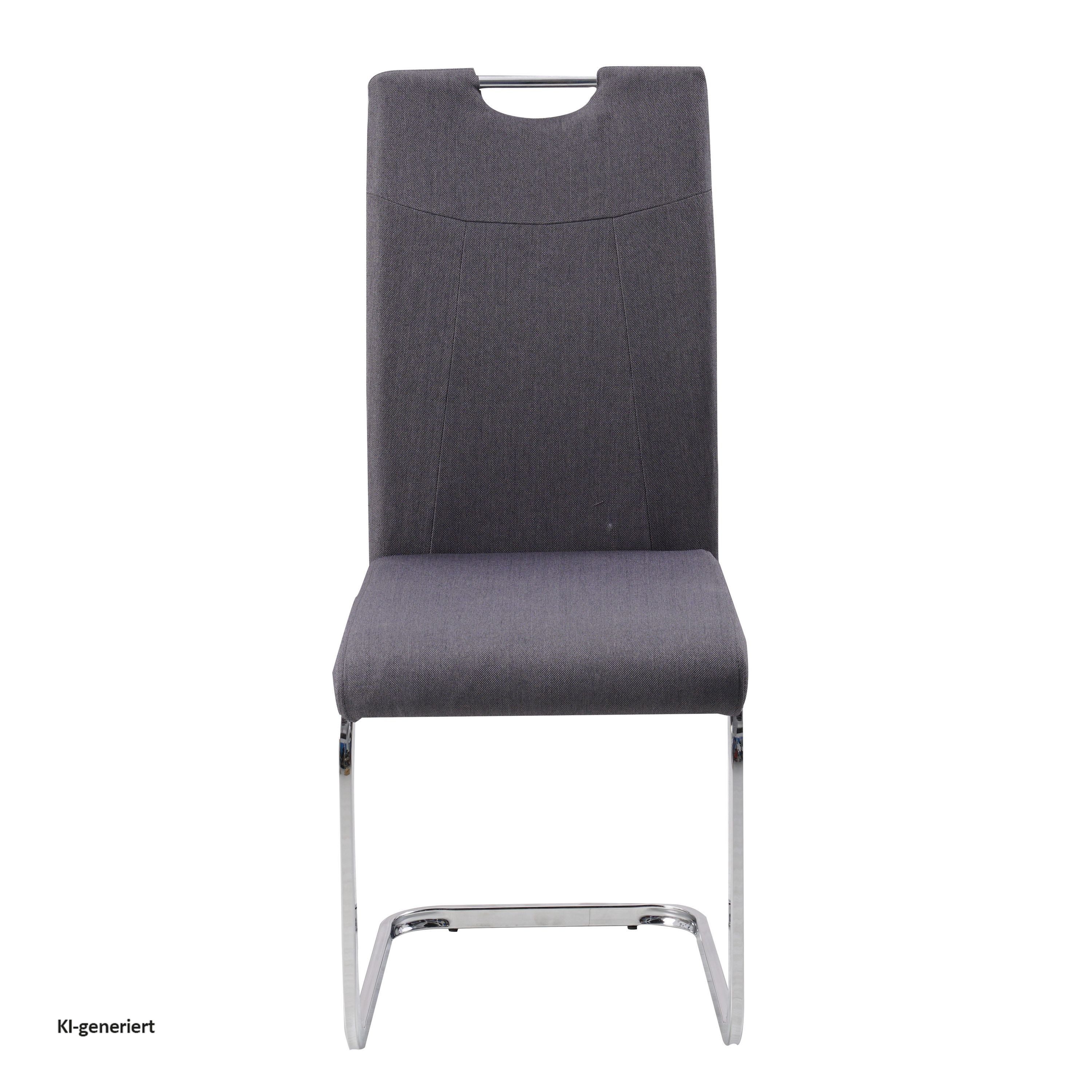 HTI-Line Freischwinger Schwingstuhl KellyC Grau 4er (Set, 4 St), Freischwinger Esszimmerstuhl – Bild 3 von 4