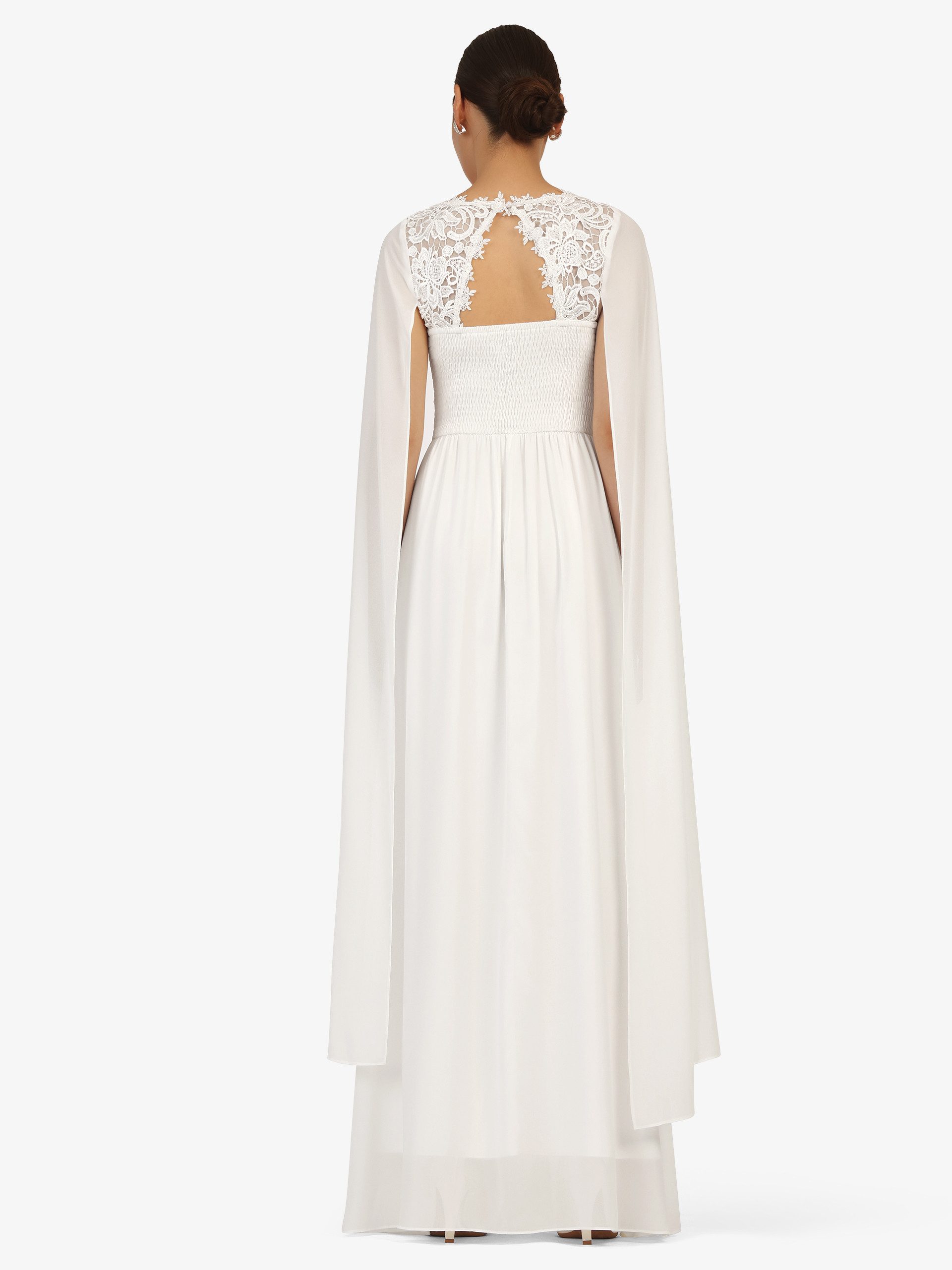 Kraimod Abendkleid mit Spitze und Chiffon-Cape