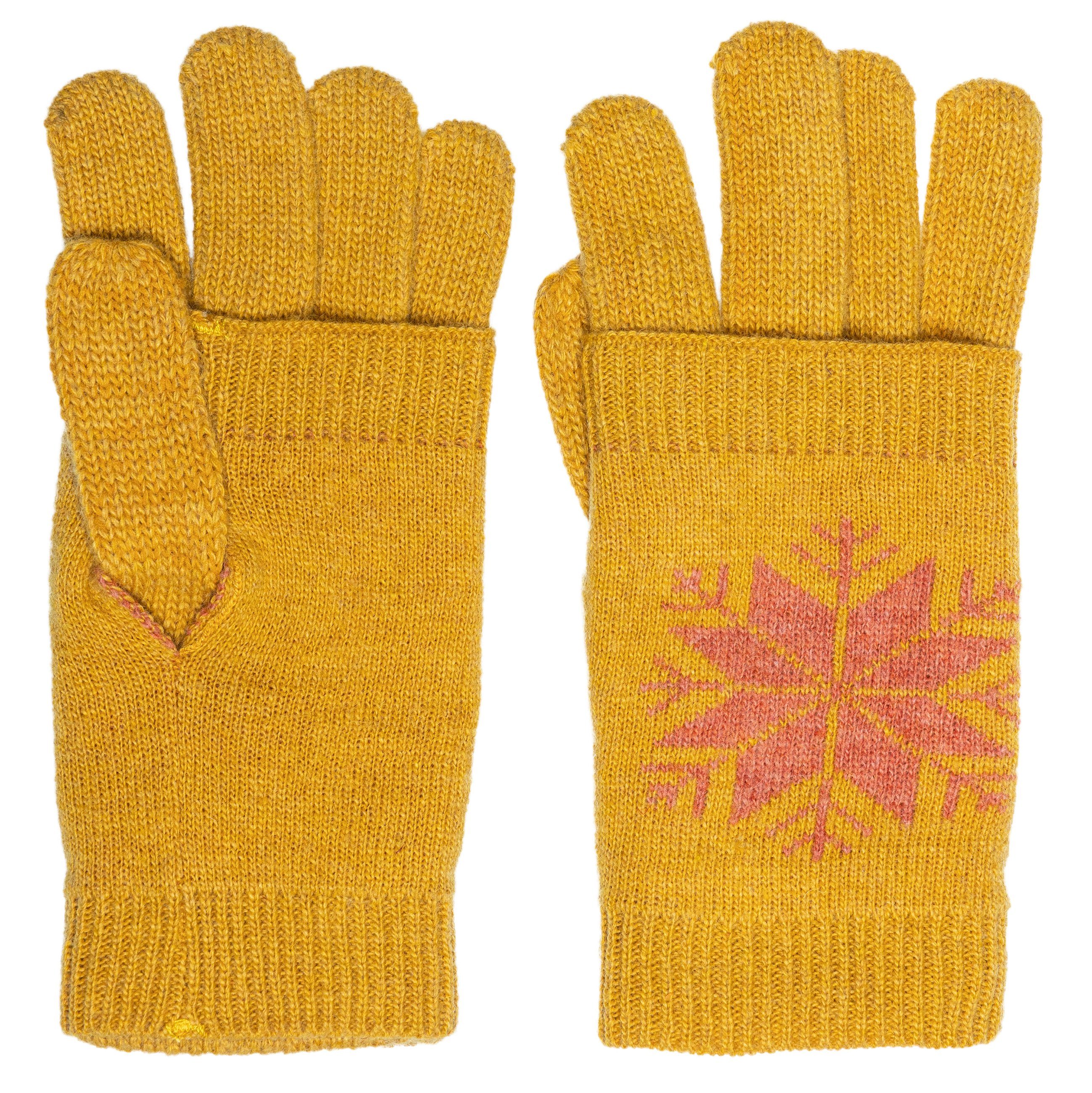 Caspar Strickhandschuhe GLV018 warme Damen Strick Handschuhe mit Eiskristall Dekor