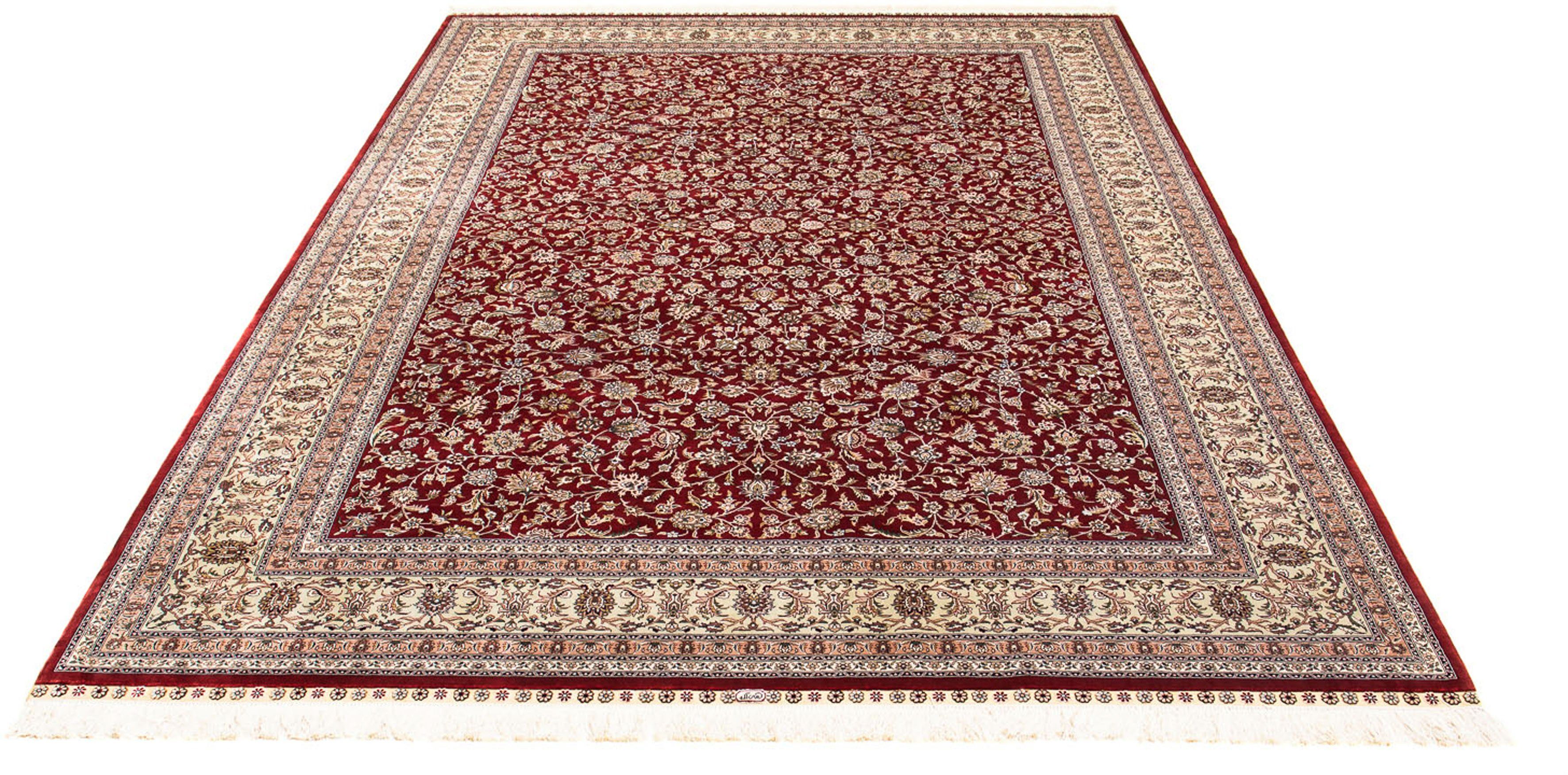 Orientteppich Hereke - 276 x 185 cm - dunkelrot, morgenland, rechteckig, Höhe: 3 mm, Wohnzimmer, Handgeknüpft, Einzelstück mit Zertifikat