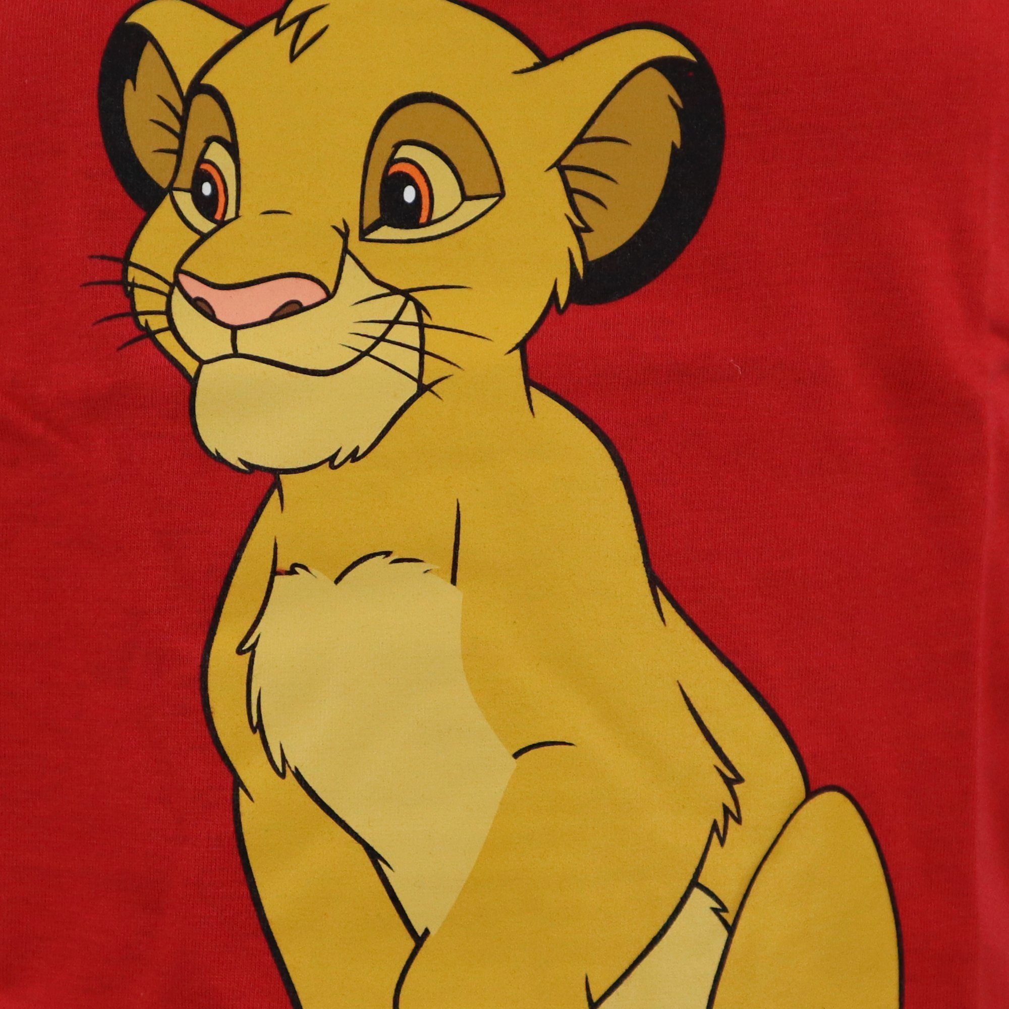 Disney The Lion King Print-Shirt Disney König Löwen Simba Kinder Jungen kurzarm T-Shirt Gr. 98 bis 128, 100% Baumwolle