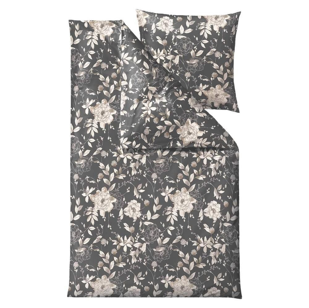 Södahl Постельное белье Garden Bloom II, Bio-Baumwolle Satin, 2 teilig, 135x200cm, skandinavischer Blumenlook, Bio-Baumwolle Satin
