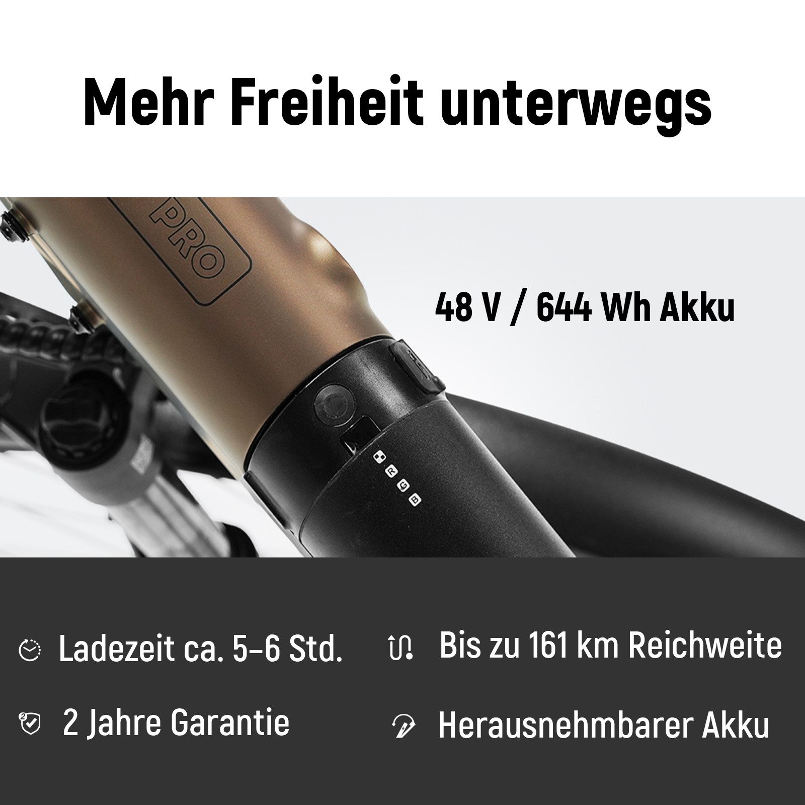 DERUIZ E-Bike Cityrad 28 Zoll Quartz Pro, 100 Nm Mittelmotor, 161 km, 5 Stufen, 48 V 644 Wh, 9 Gang SHIMANO Shimano CUES RD-U3020, 9-Gang Schaltwerk, Kettenscha – Bild 4 von 5