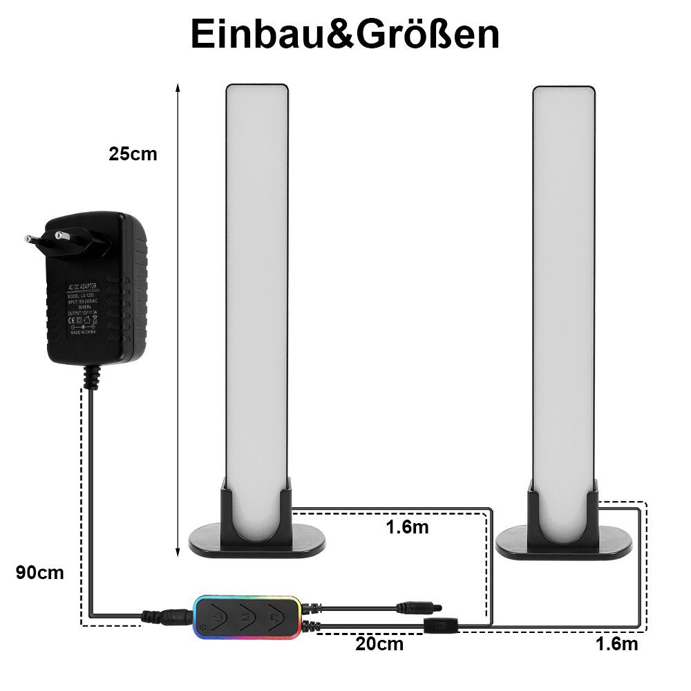 Rosnek LED Stripe Smart, RGB, für Gaming Zimmer APP/Fernbedienung, PC Deko Musiksyn, TV