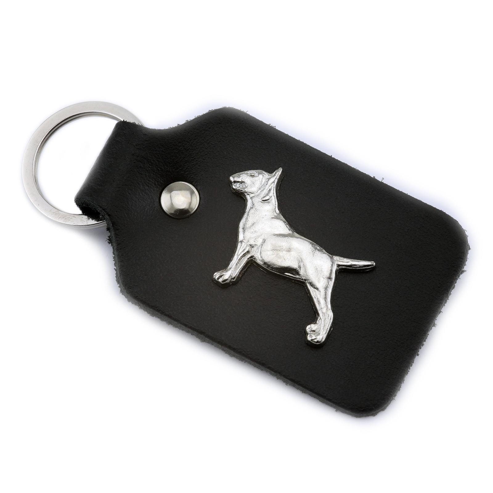 Monkimau Schlüsselanhänger Set Bullterrier Schlüsselanhänger aus Leder